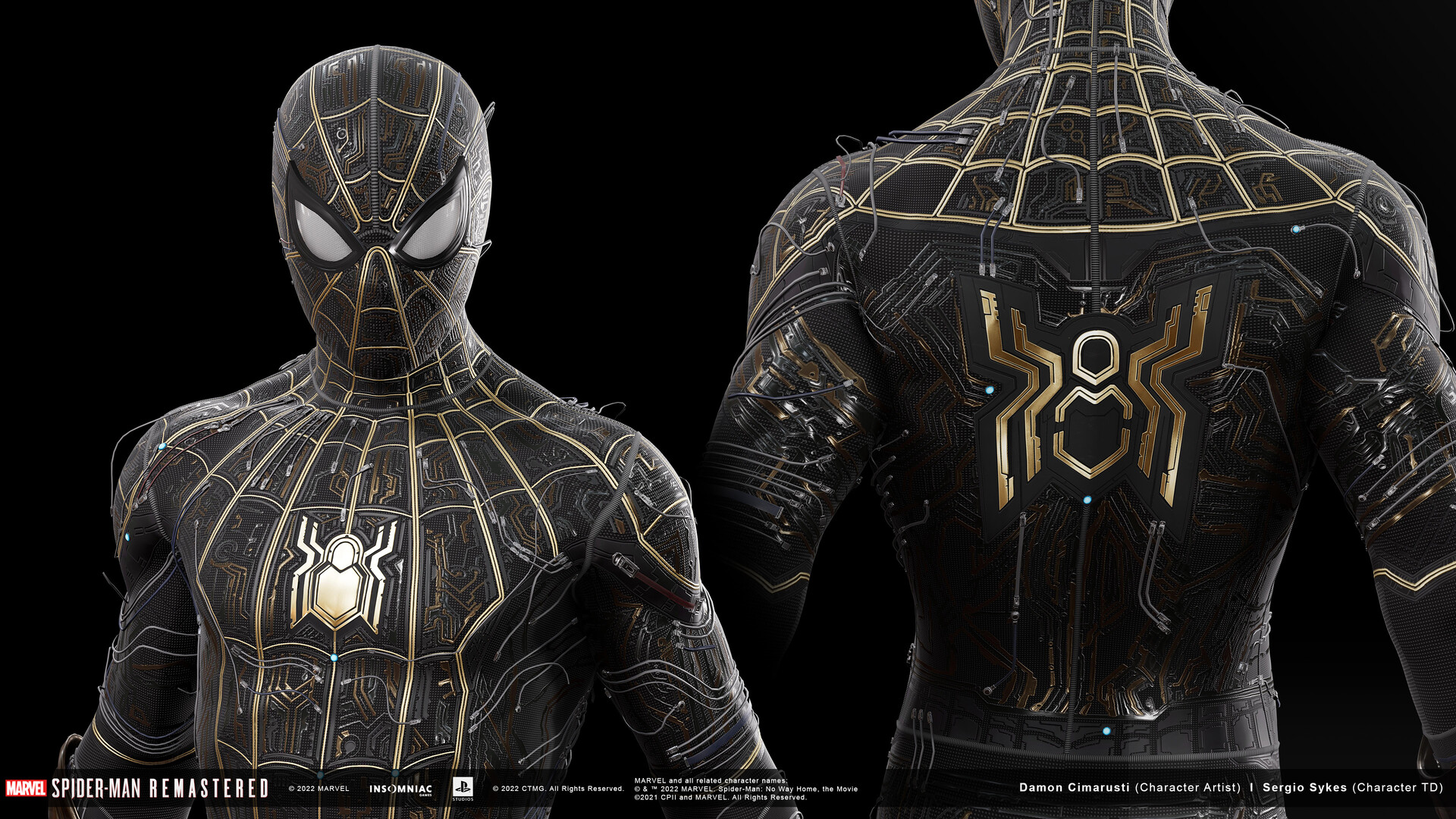 Spider Man Black And Gold Suit No Way Home Concept Art Wallpapers