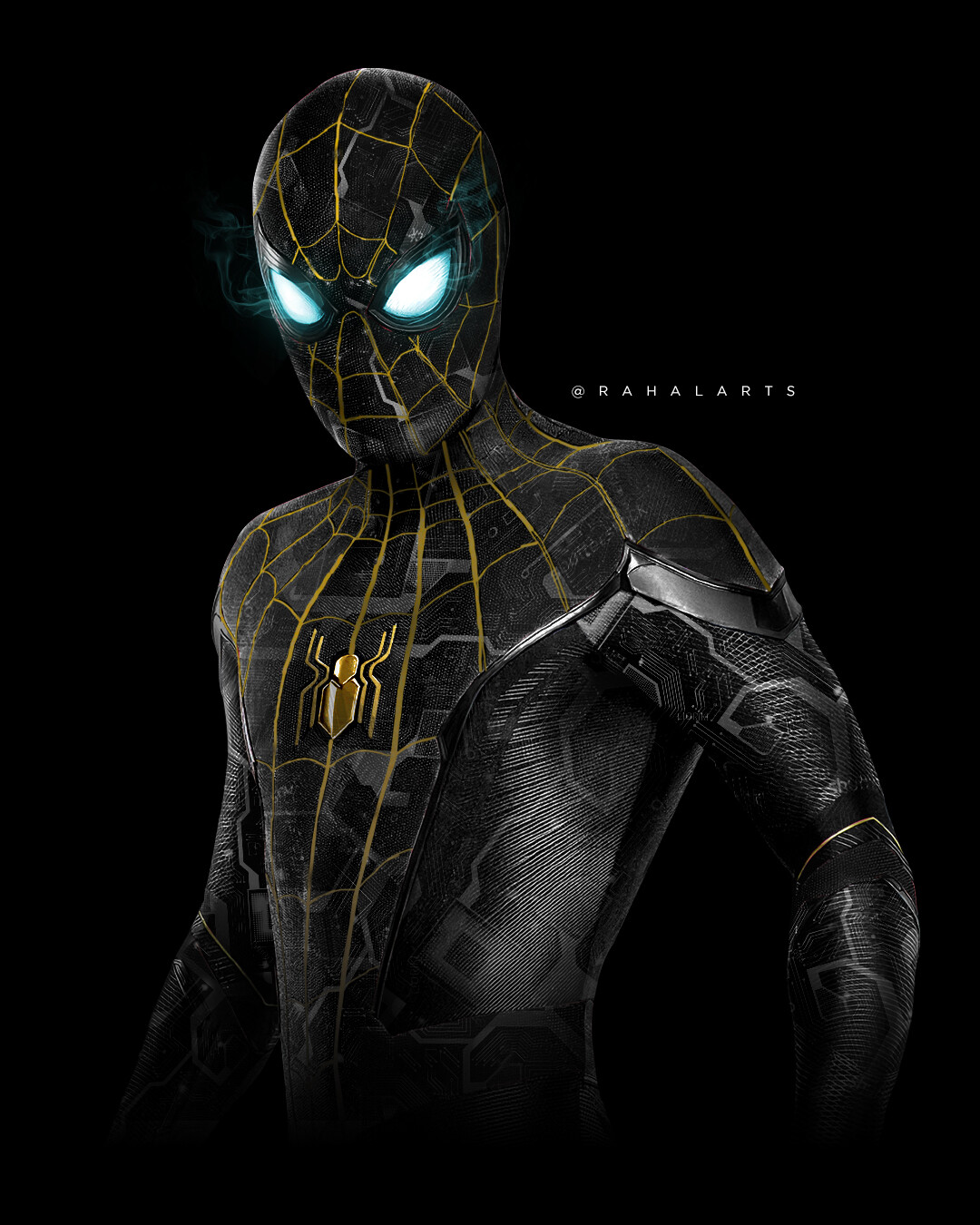 Spider Man Black And Gold Suit No Way Home Concept Art Wallpapers