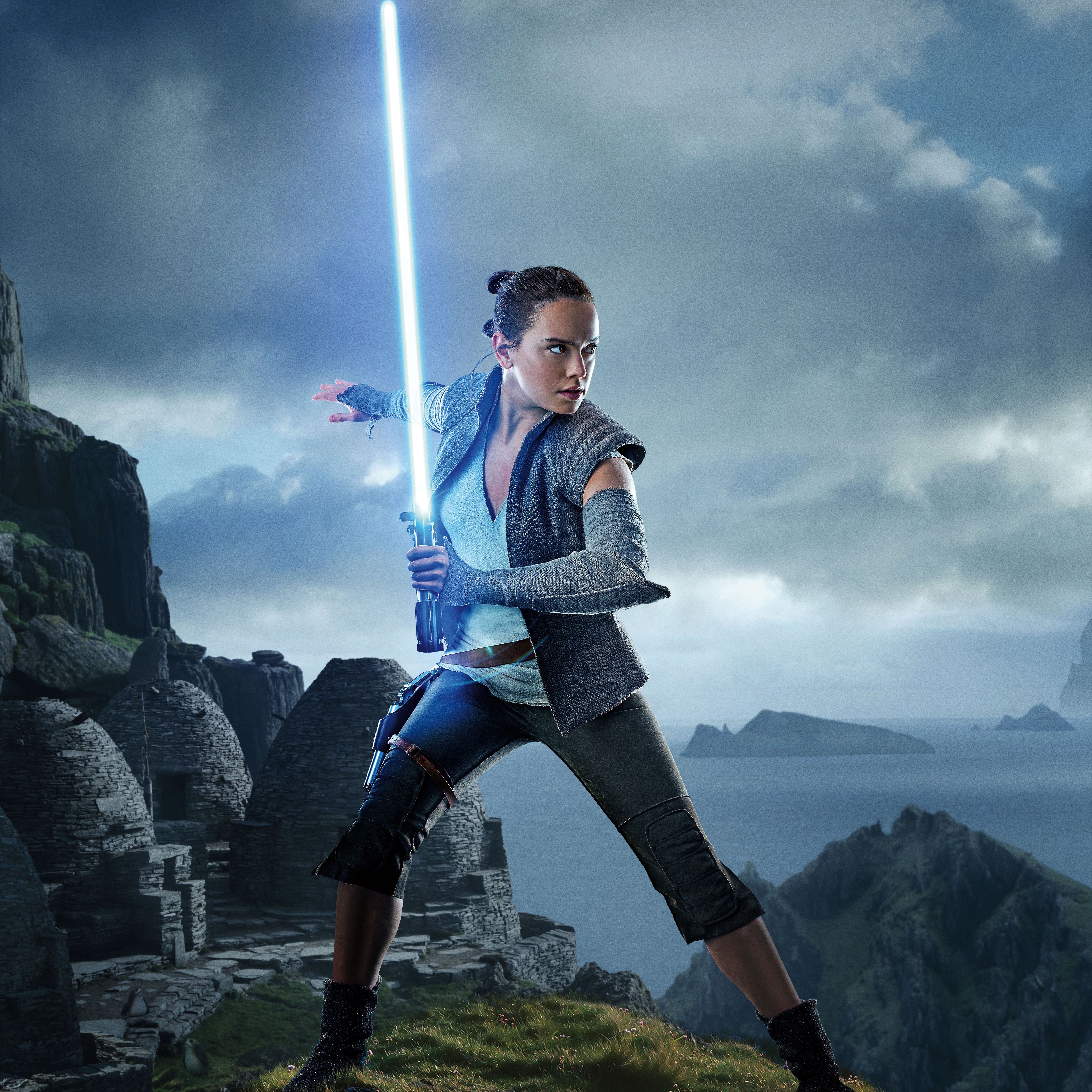 Star Wars Jedi Rey Daisy Ridley And Luke Skywalker Wallpapers