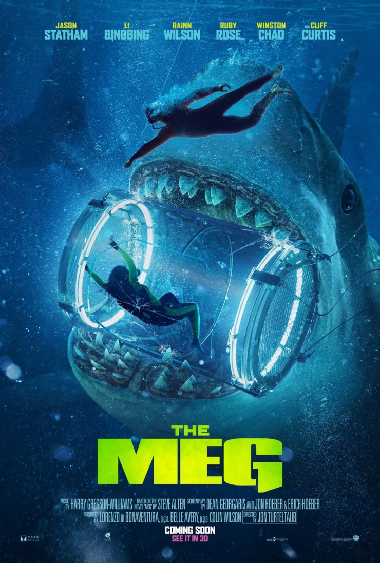 The Meg Sharks And Diver Poster Wallpapers