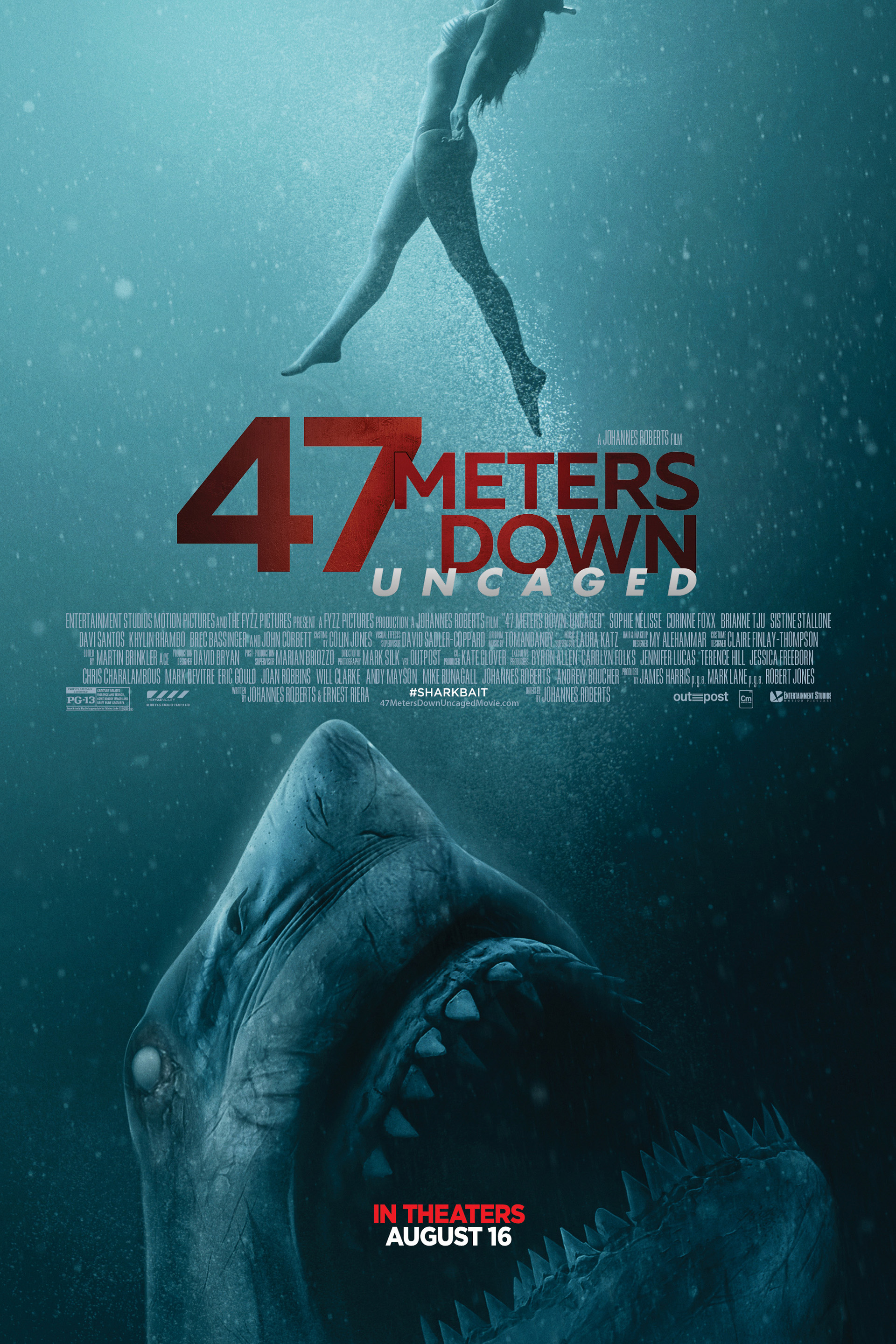 The Meg Sharks And Diver Poster Wallpapers