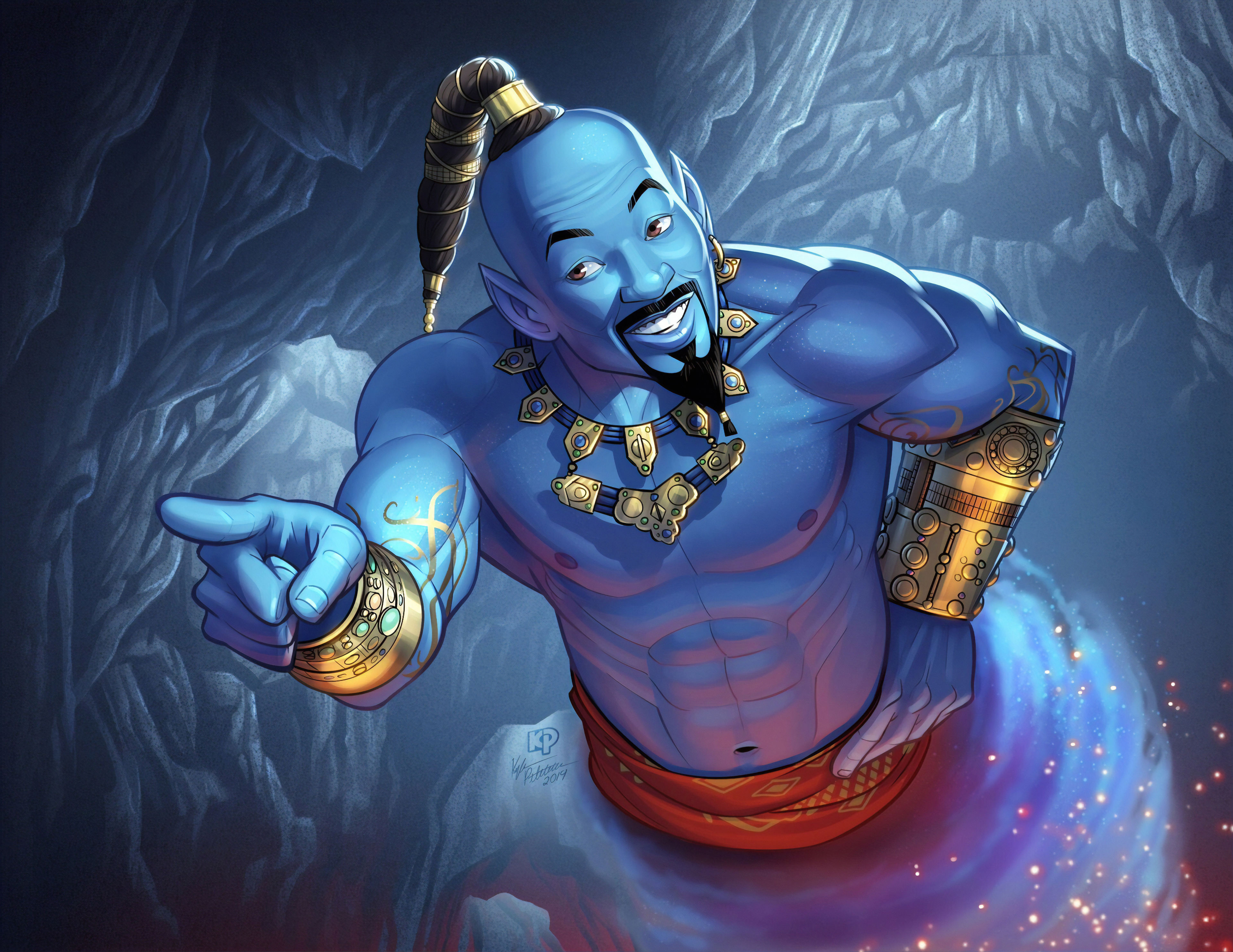 Will Smith As Genie In Aladdin Movie Wallpapers