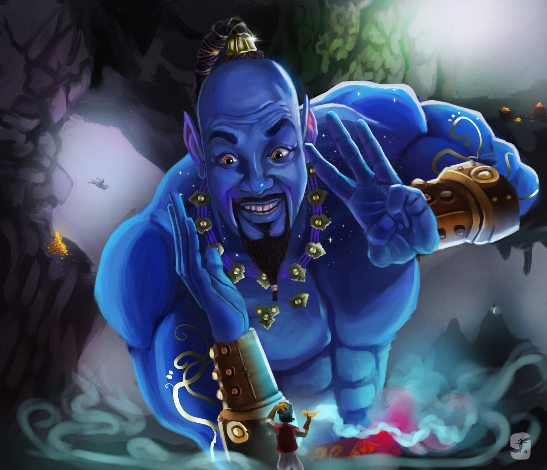 Will Smith As Genie In Aladdin Movie Wallpapers