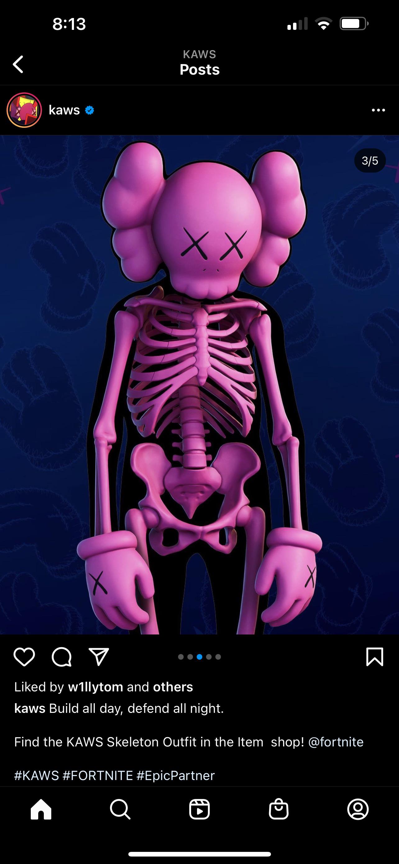 Kaws Skeleton Fortnite Wallpapers