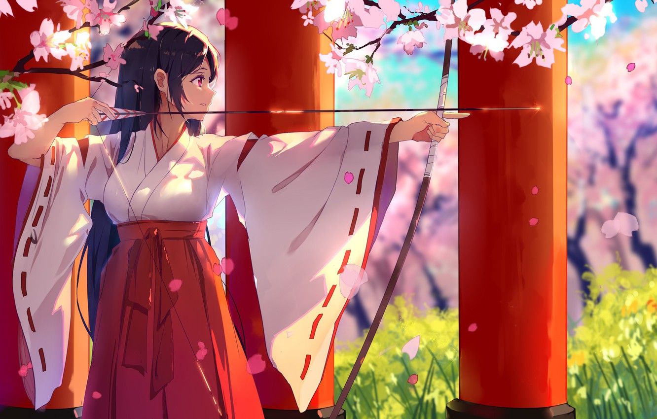 Beautiful Kimono Anime Girl Wallpapers