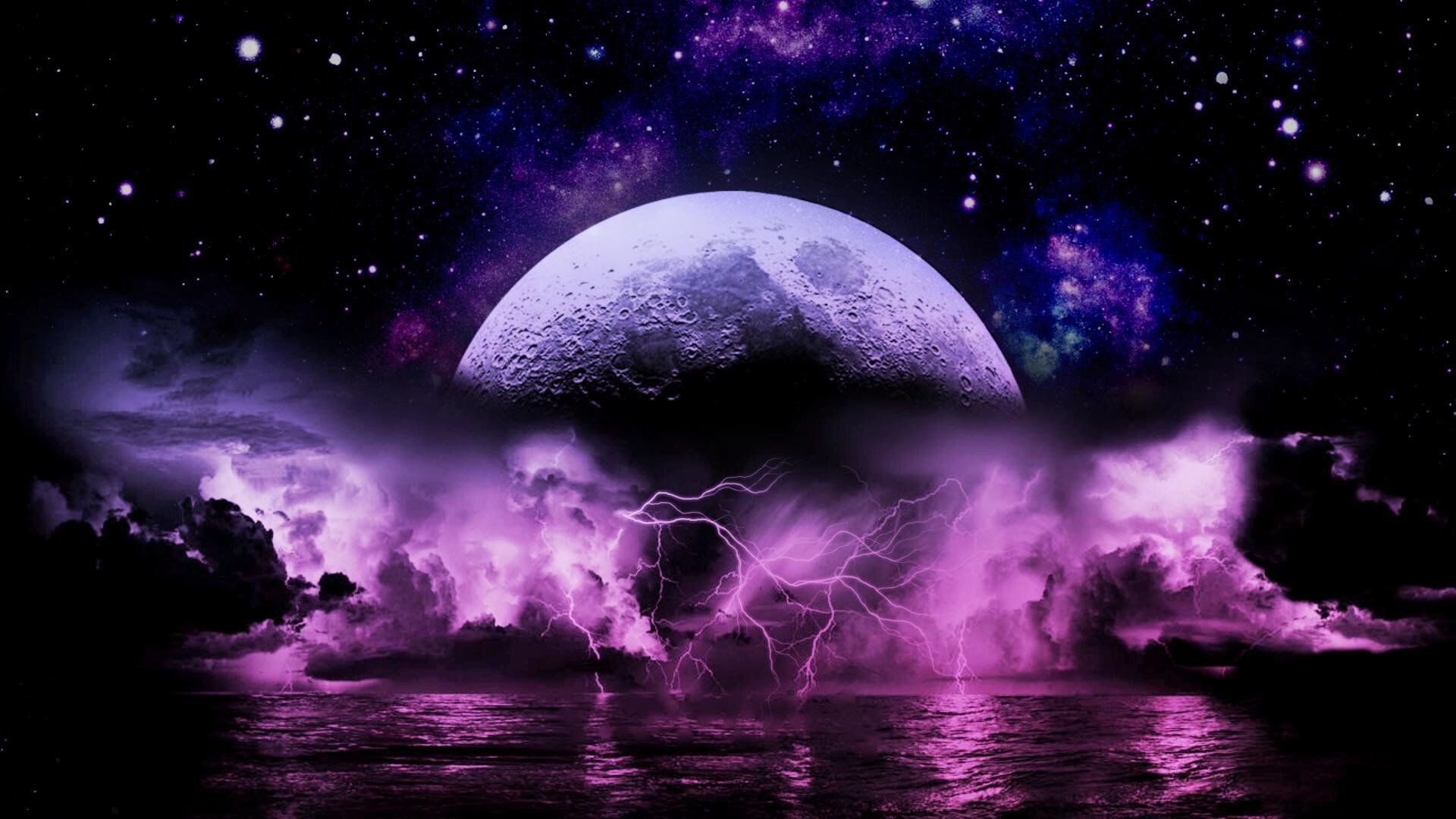 Beautiful Purple Moon Wallpapers