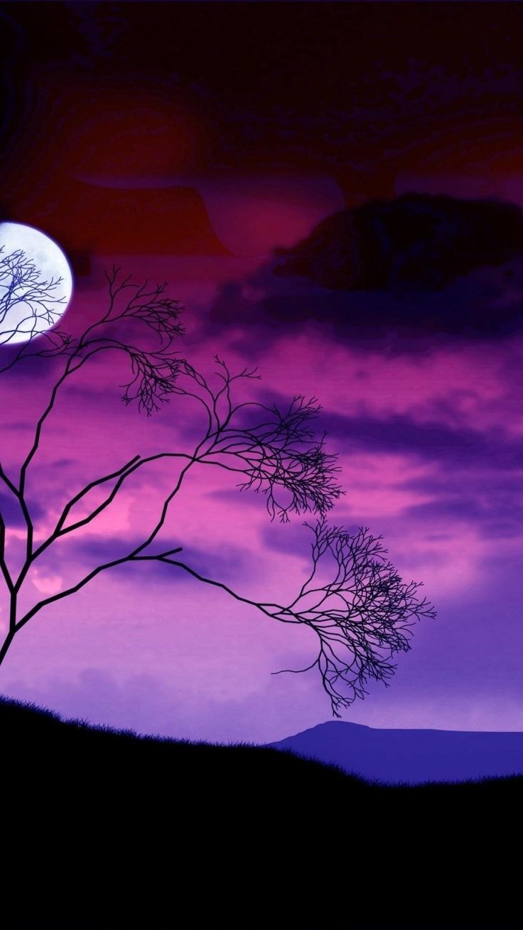 Beautiful Purple Moon Wallpapers