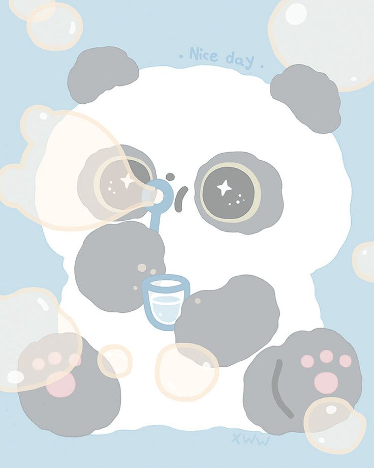 Cute Blue Panda Wallpapers