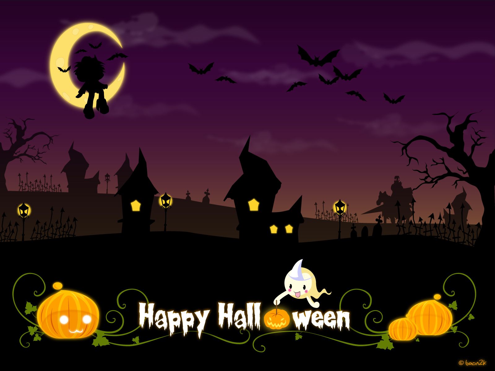 Cute Cartoon Happy Halloween Wallpapers