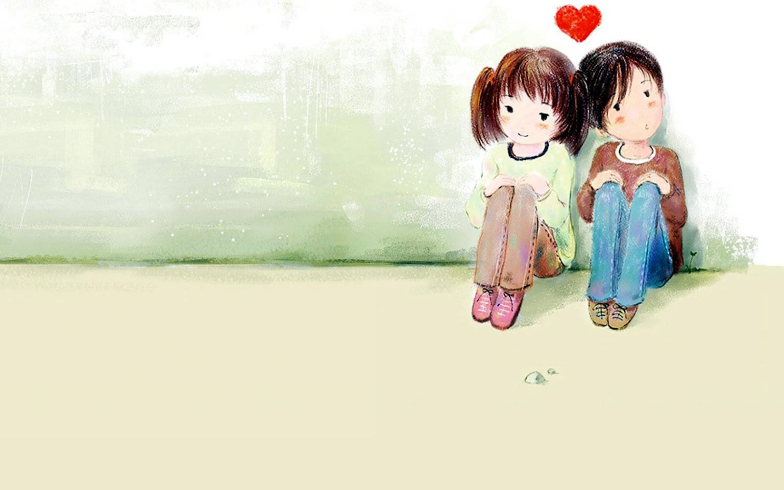 Cute Cartoon Love Couple  Wallpapers