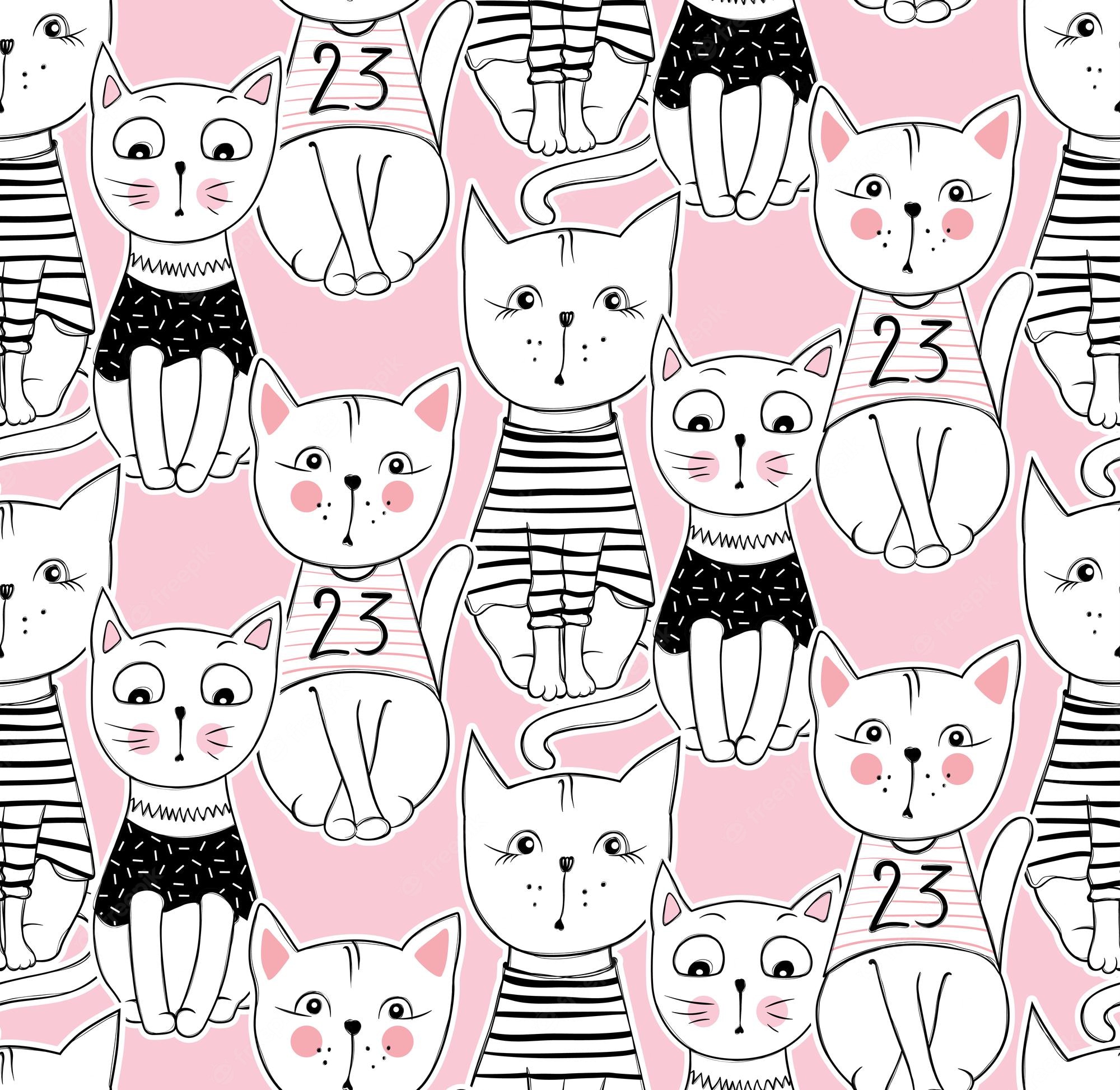 Cute Cat Drawings Wallpapers