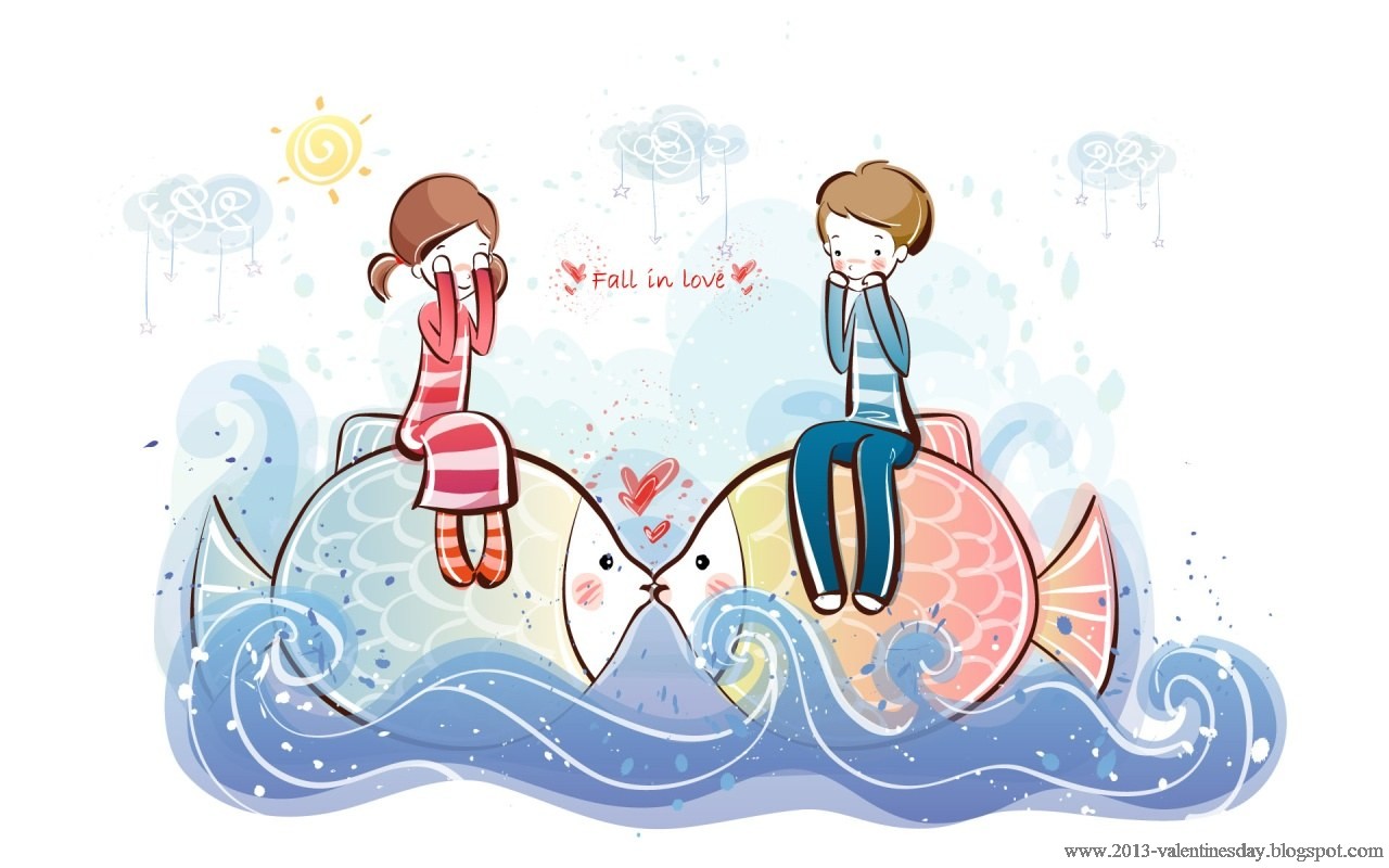 Cute Couples Cartoon Wallpapers