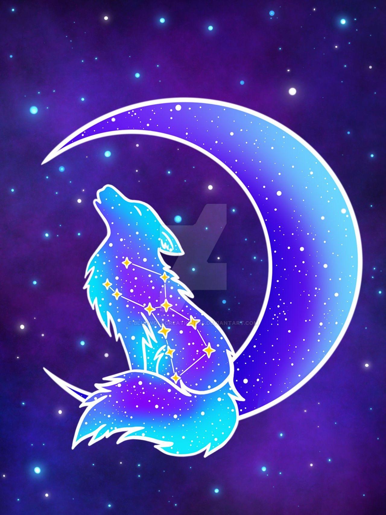 Cute Galaxy Wolf Wallpapers