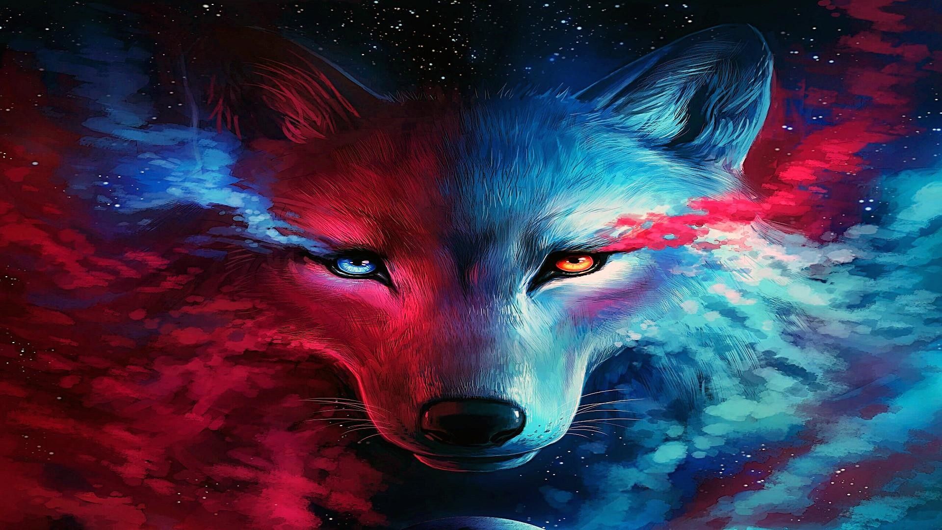 Cute Galaxy Wolf Wallpapers