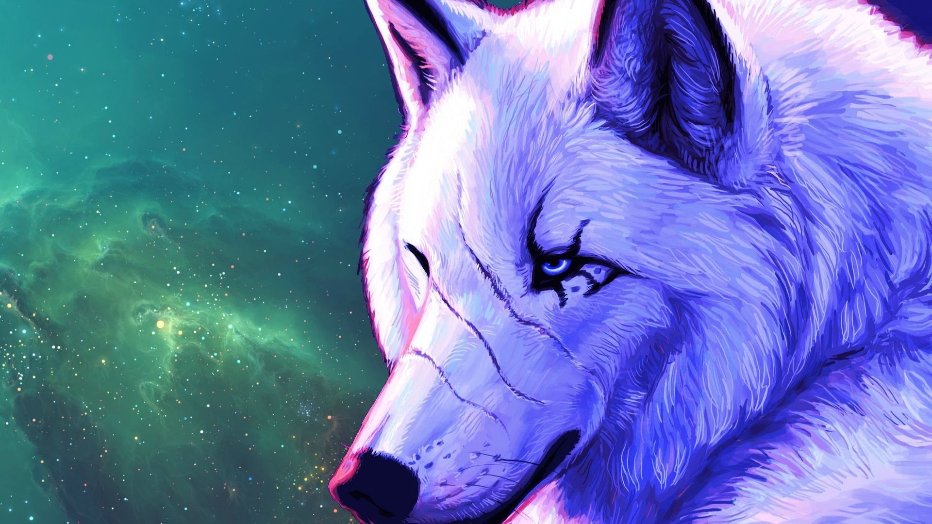 Cute Galaxy Wolf Wallpapers