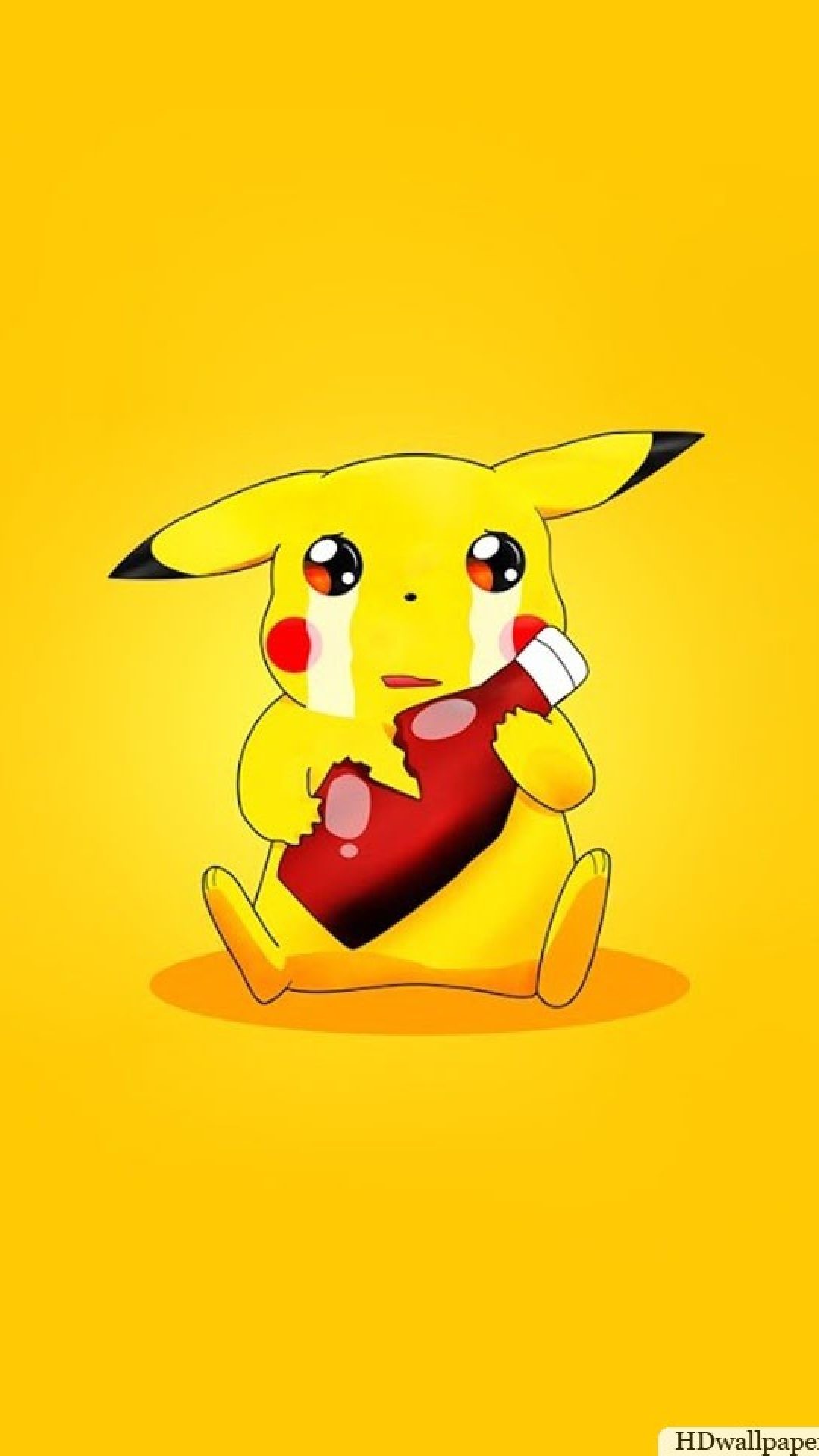 Cute Pikachu Eating A Heart Wallpapers