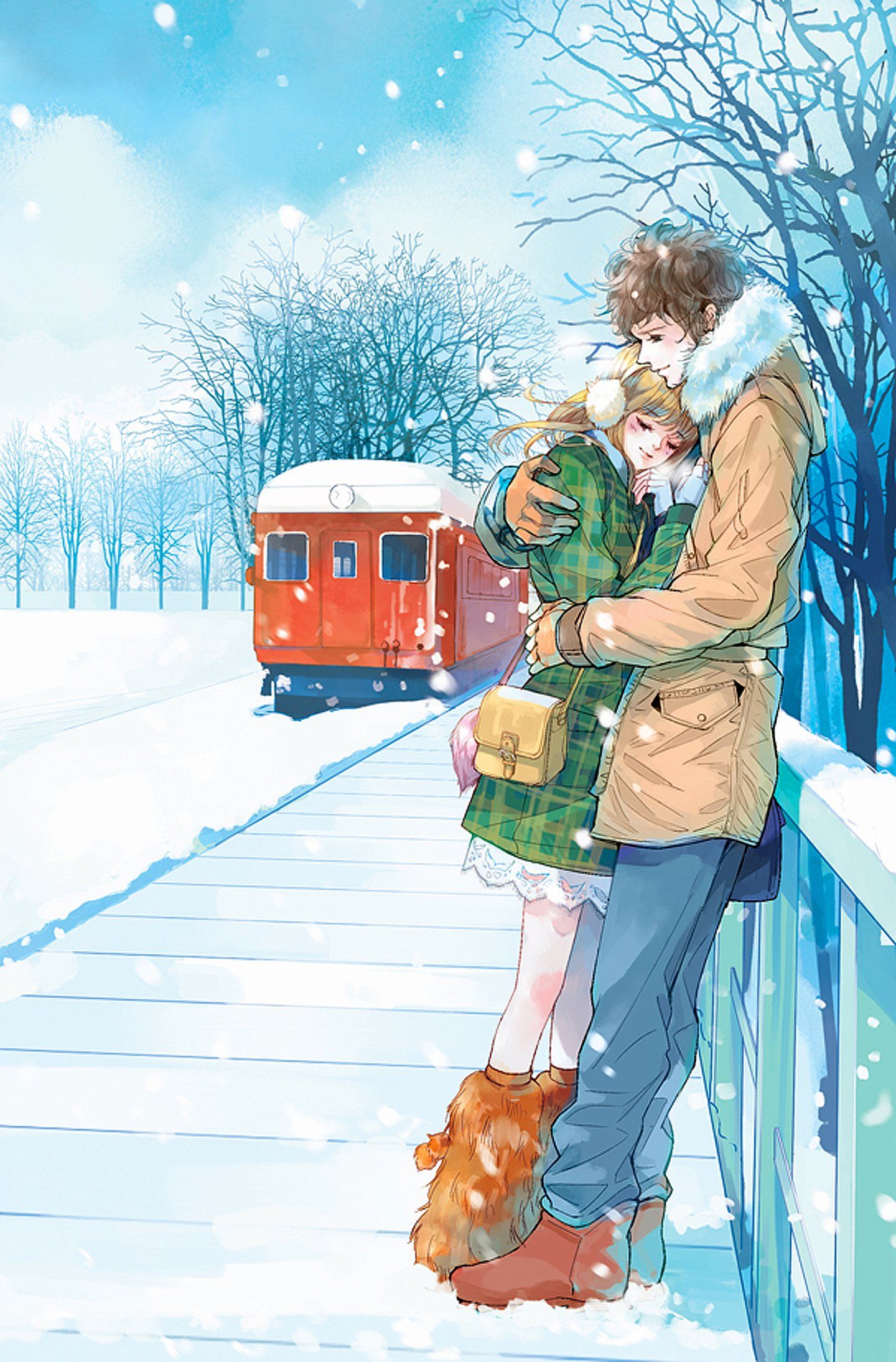 Cute Snow Couple LoveWallpapers