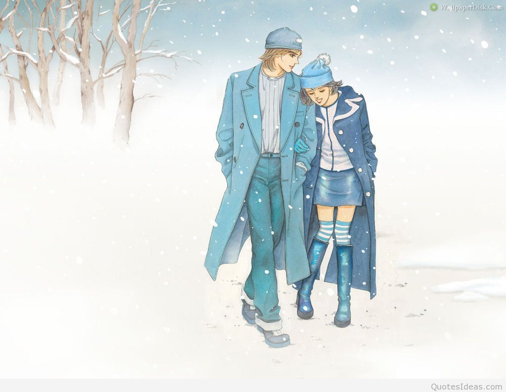 Cute Snow Couple LoveWallpapers