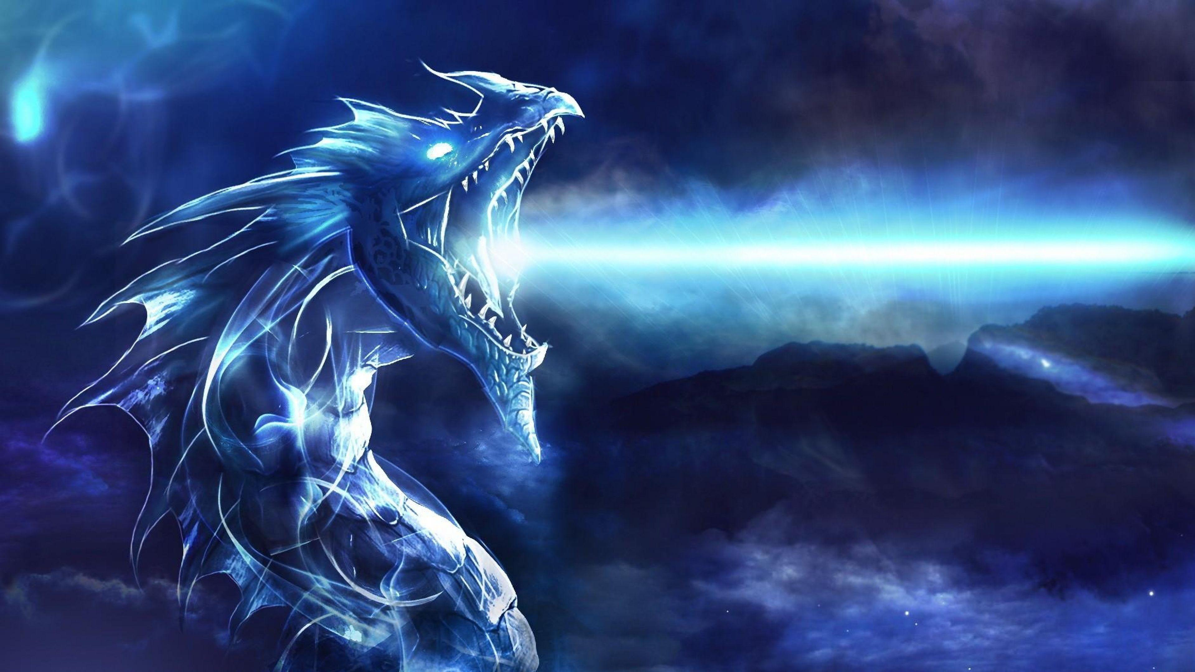 Cool Blue Fire Dragon Wallpapers