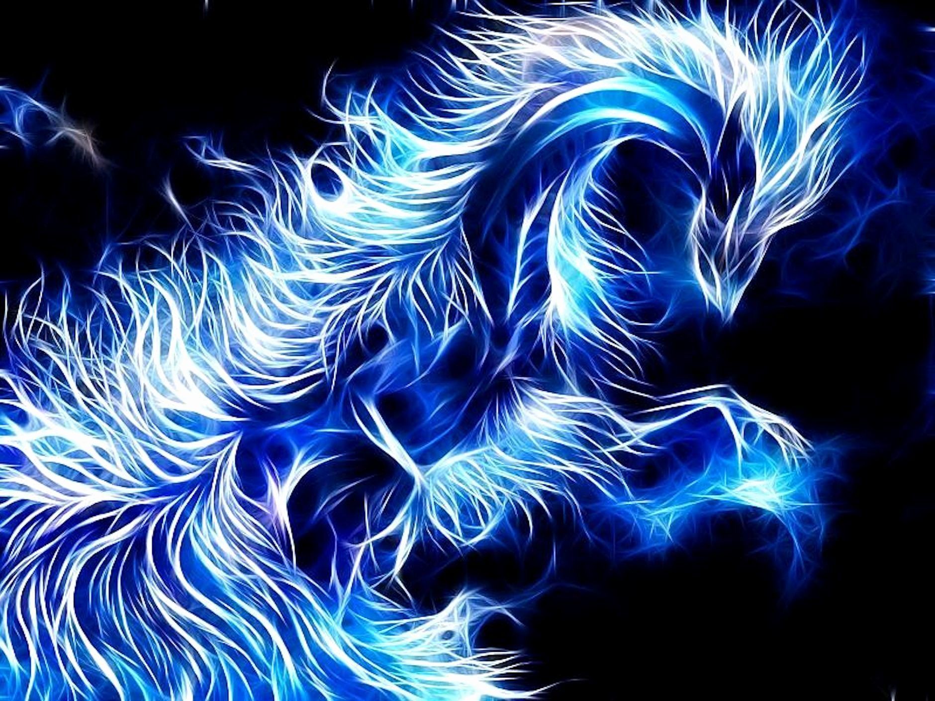 Cool Blue Fire Dragon Wallpapers