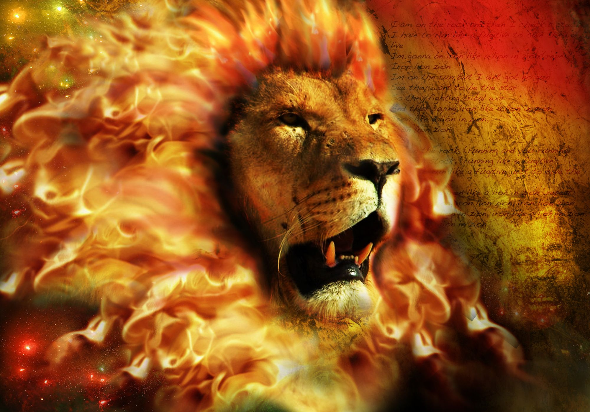 Cool Fire Lion Wallpapers