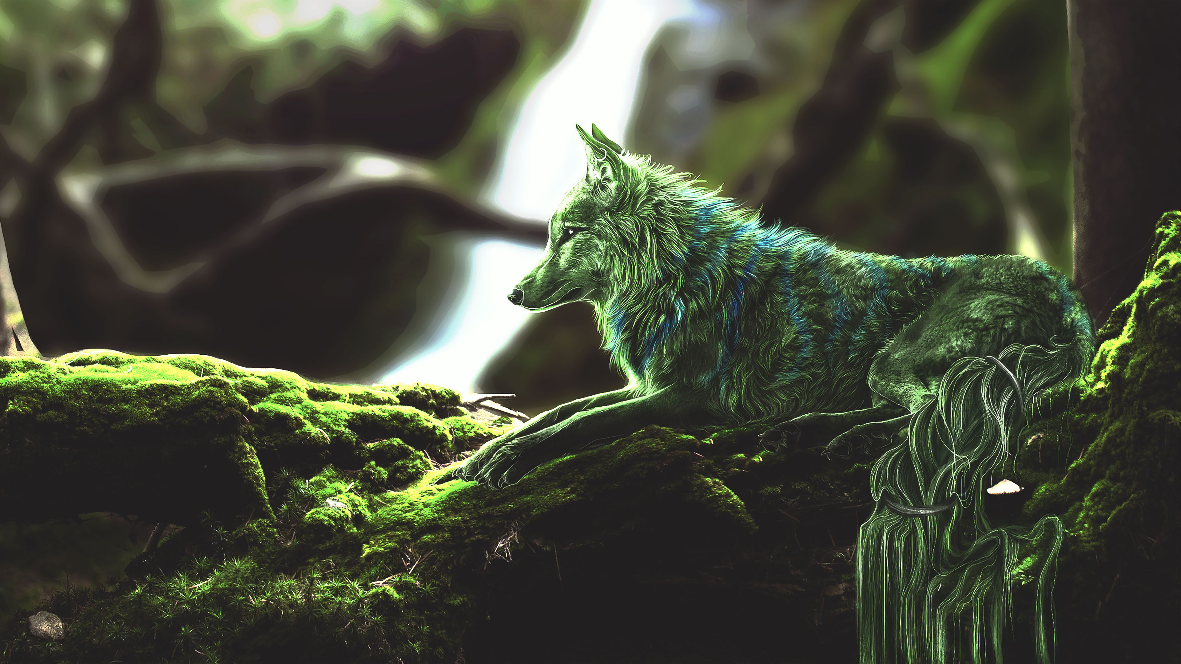 Cool Green Wolf Wallpapers