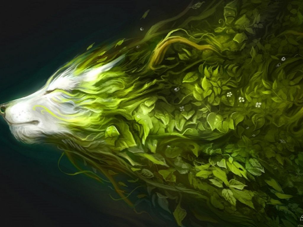 Cool Green Wolf Wallpapers