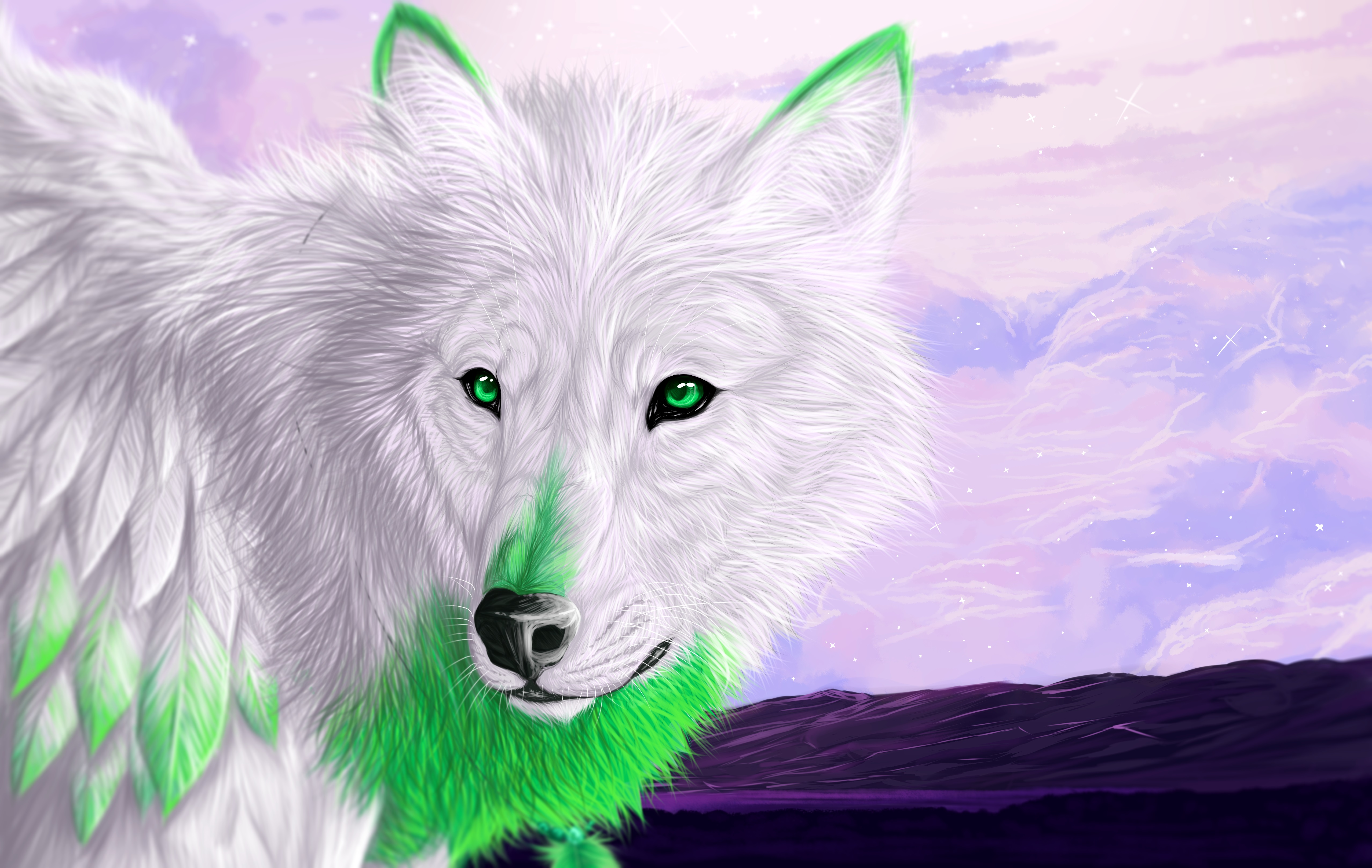 Cool Green Wolf Wallpapers