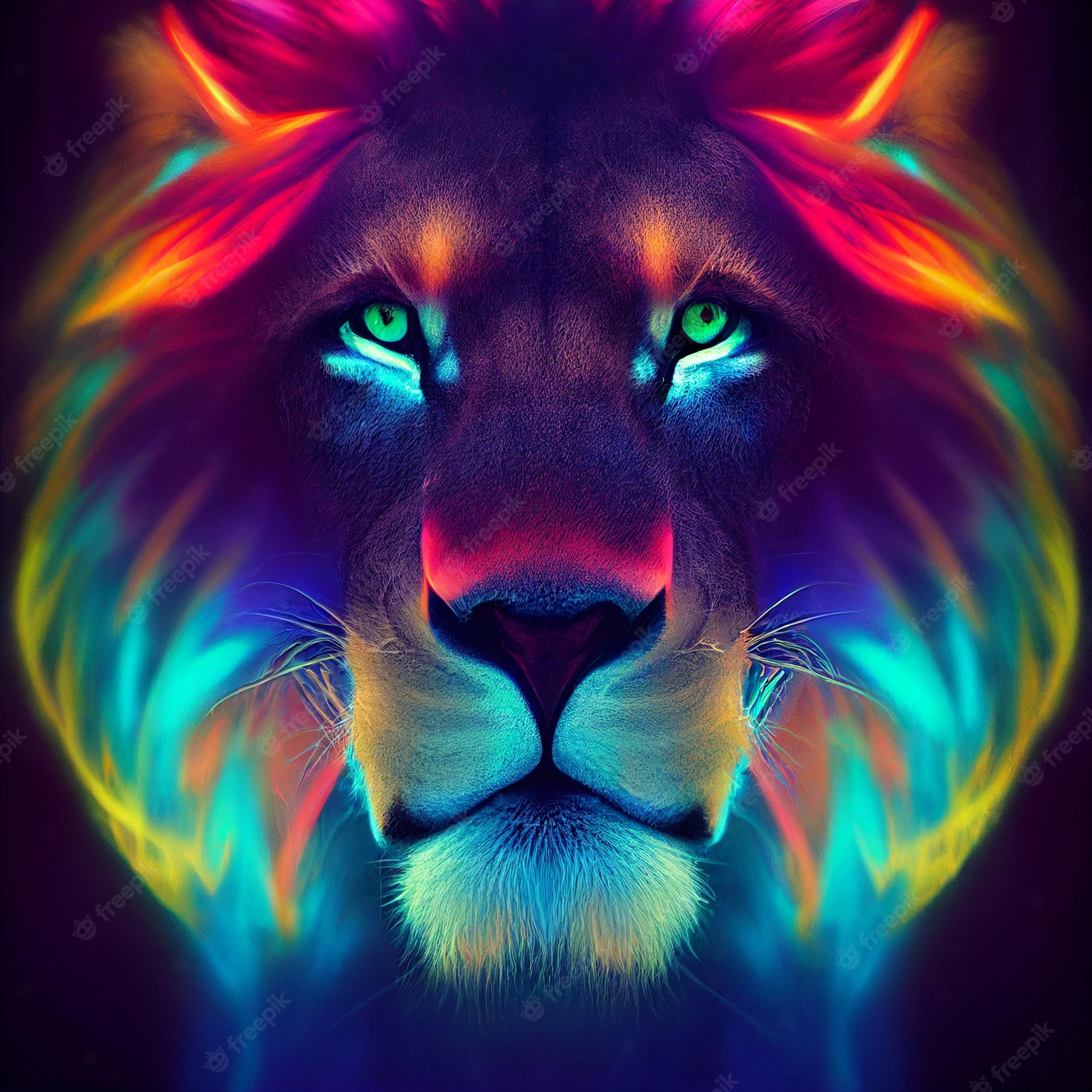 Cool Neon Lion Wallpapers