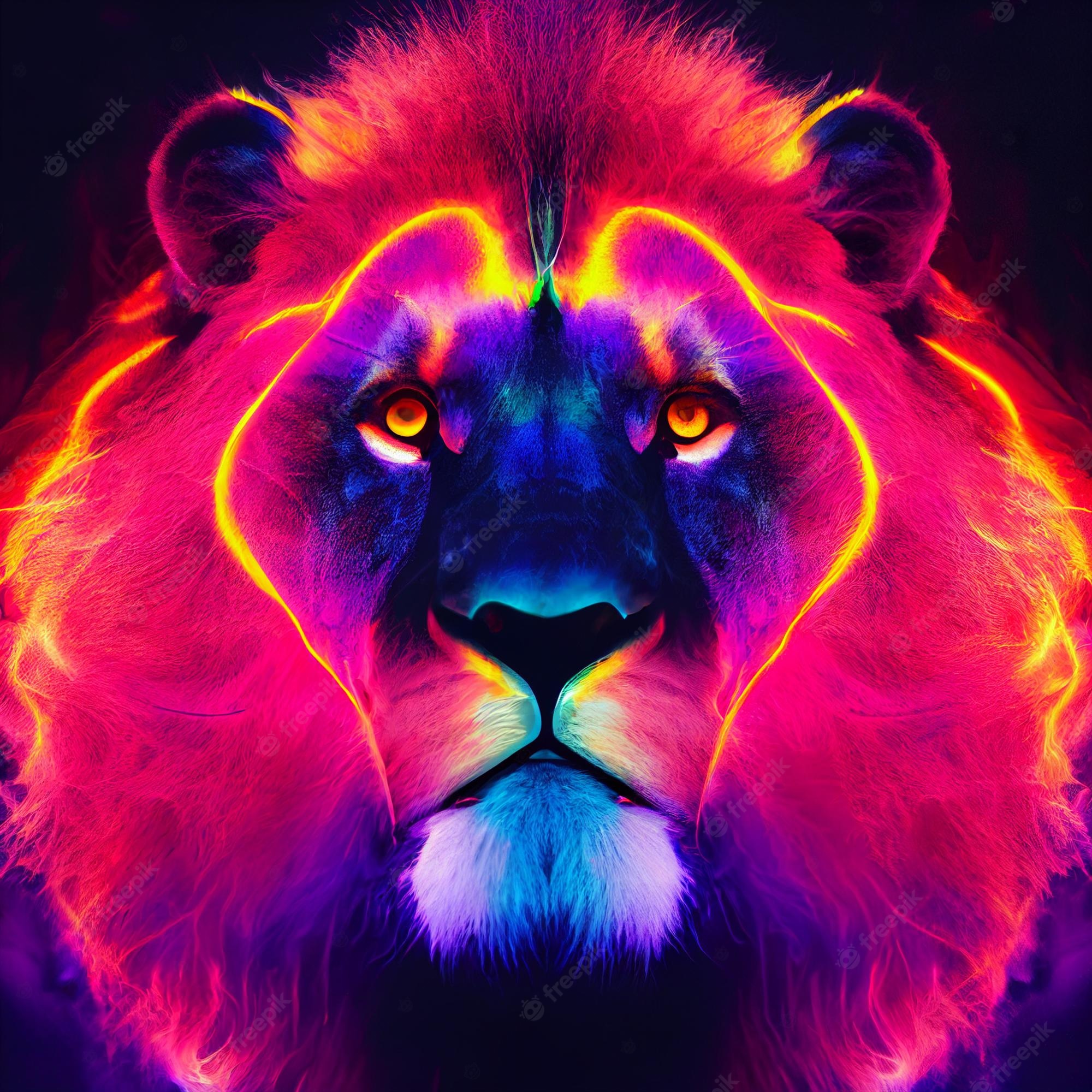 Cool Neon Lion Wallpapers