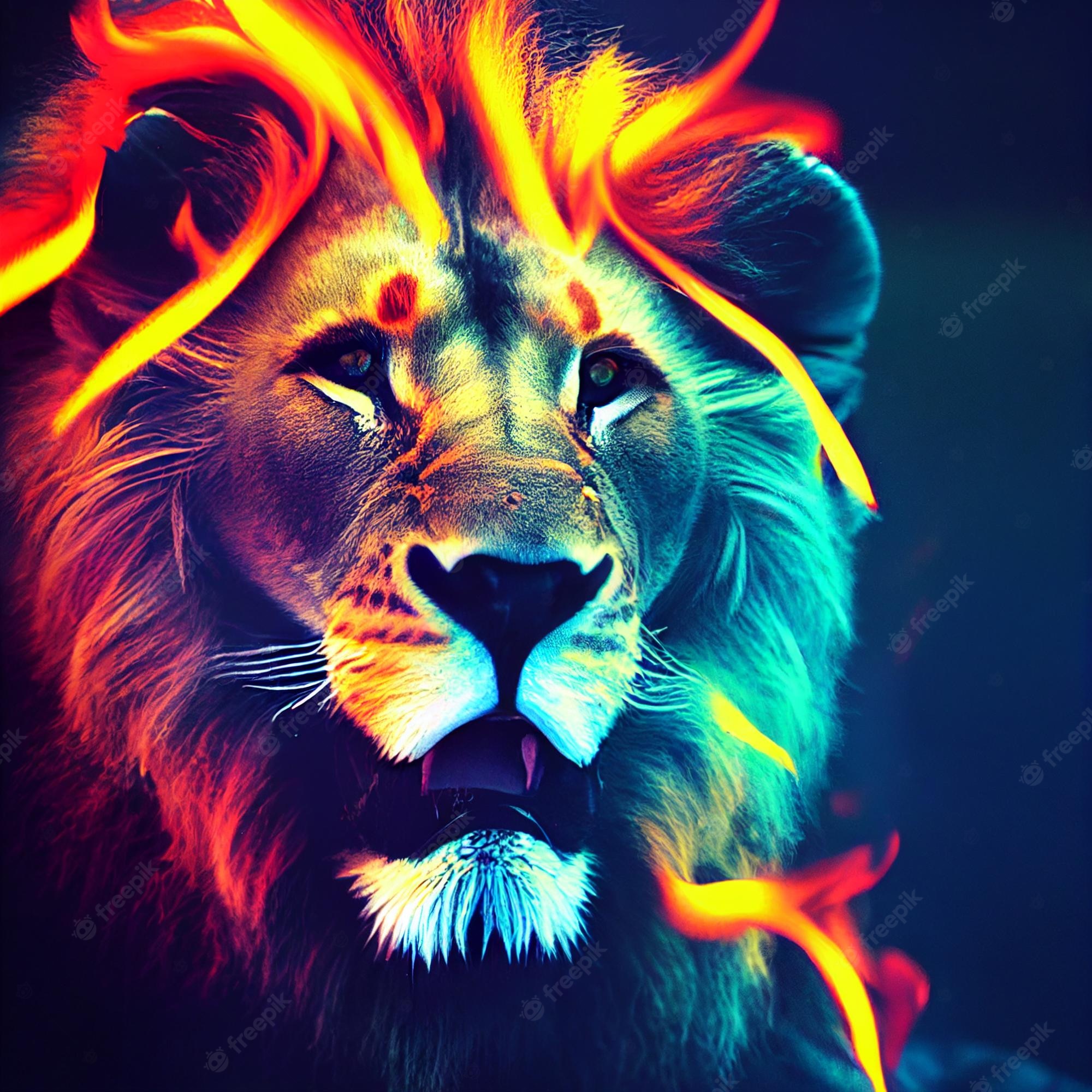 Cool Neon Lion Wallpapers