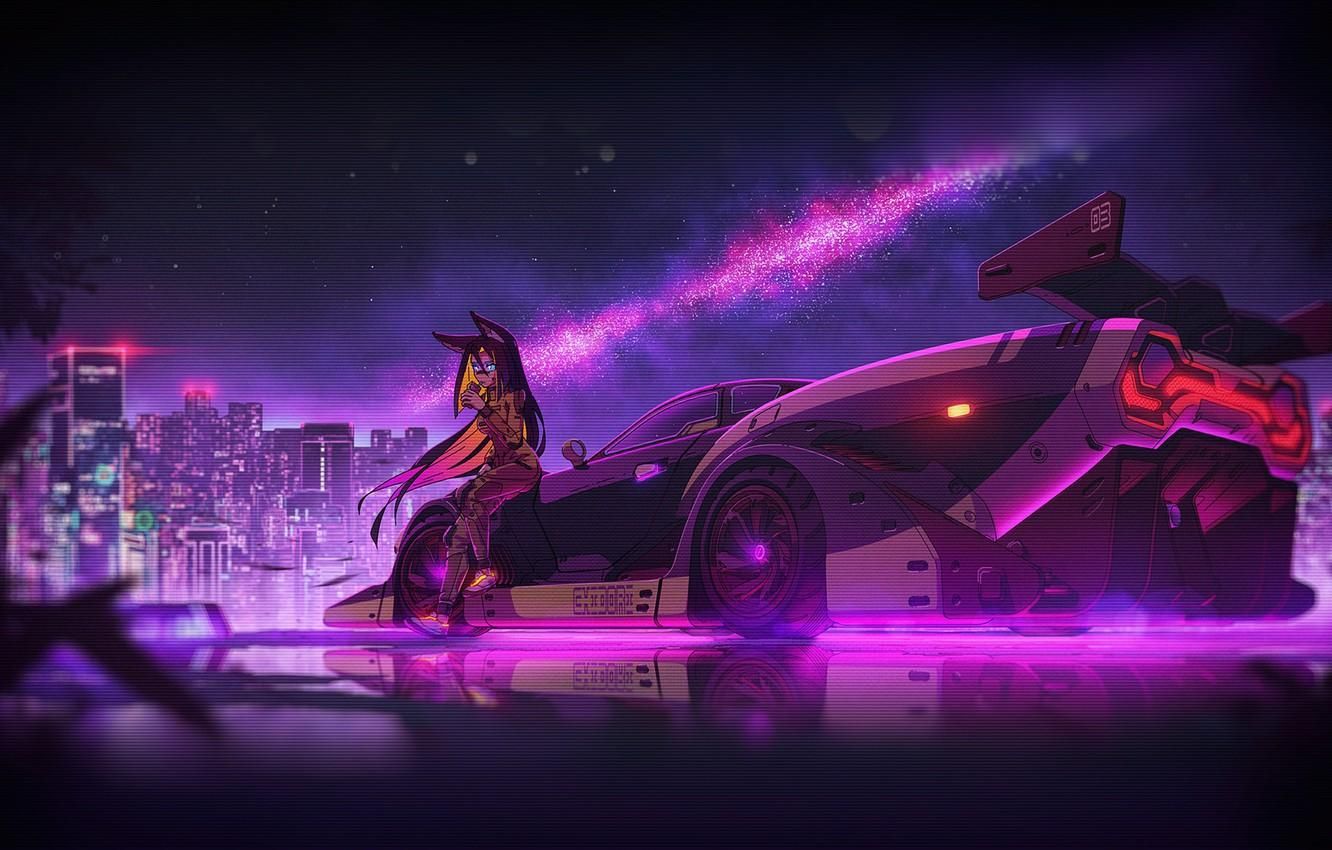 Retro Wave Anime GirlWallpapers