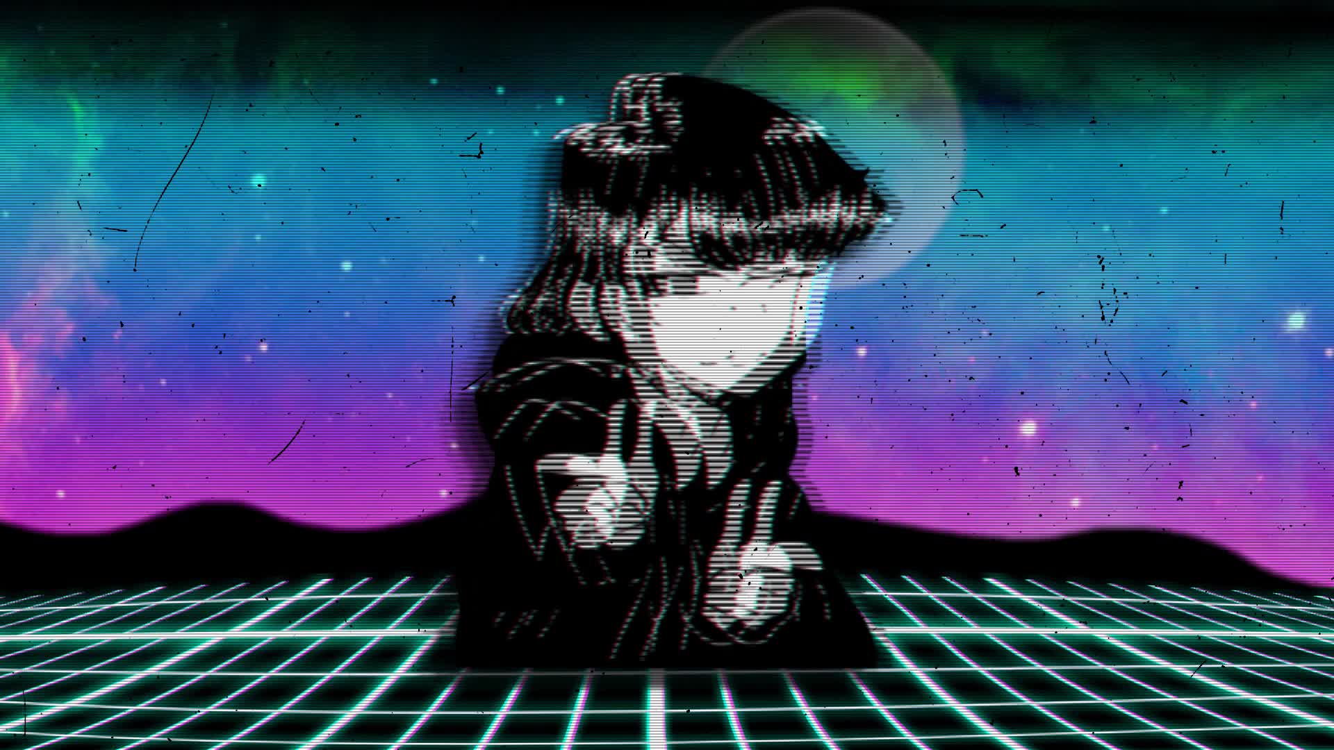 Retro Wave Anime GirlWallpapers