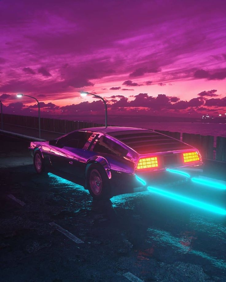 80S Neon Car Iphone Wallpapers