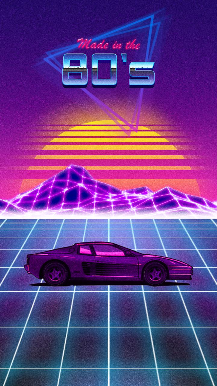 80S Neon Car Iphone Wallpapers