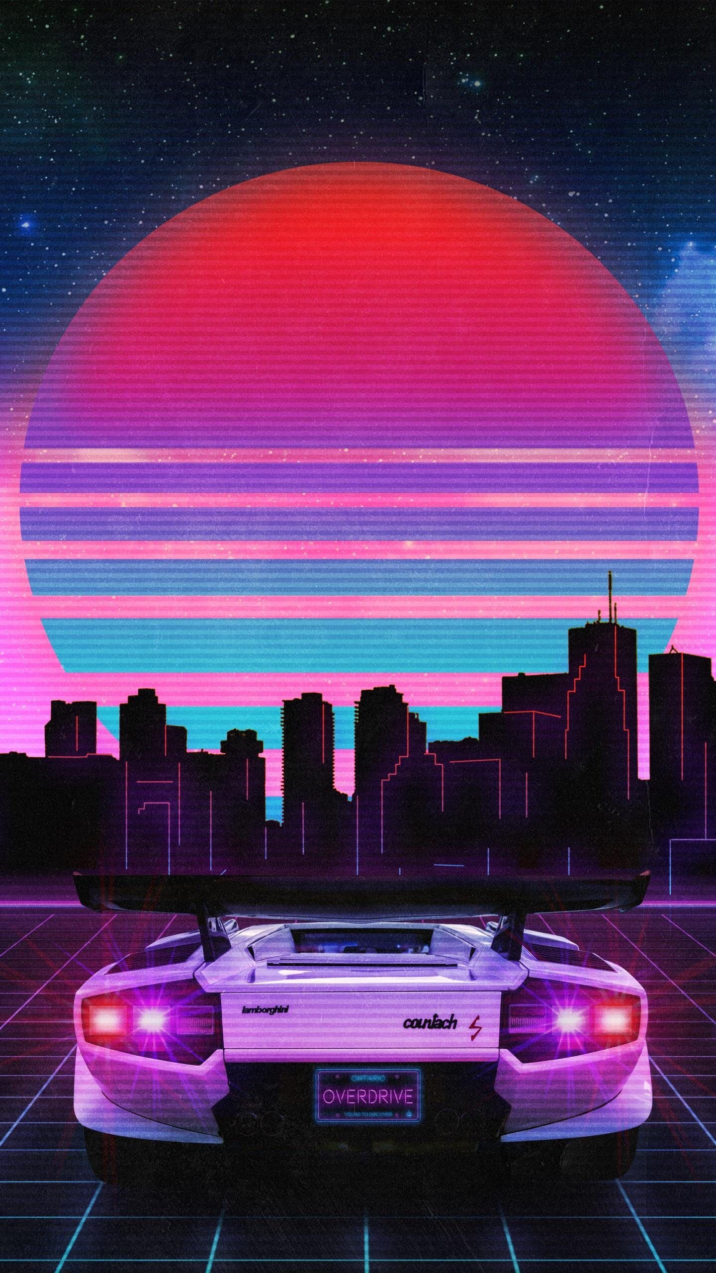 80S Neon Car Iphone Wallpapers