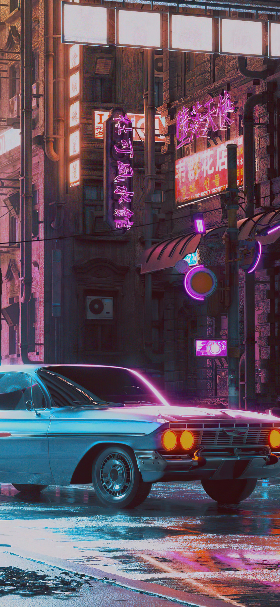 80S Neon Car Iphone Wallpapers