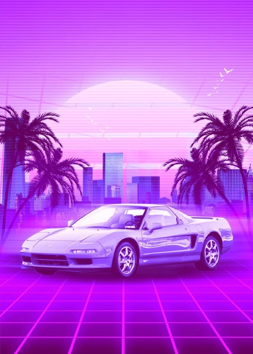 80S Neon Car Iphone Wallpapers