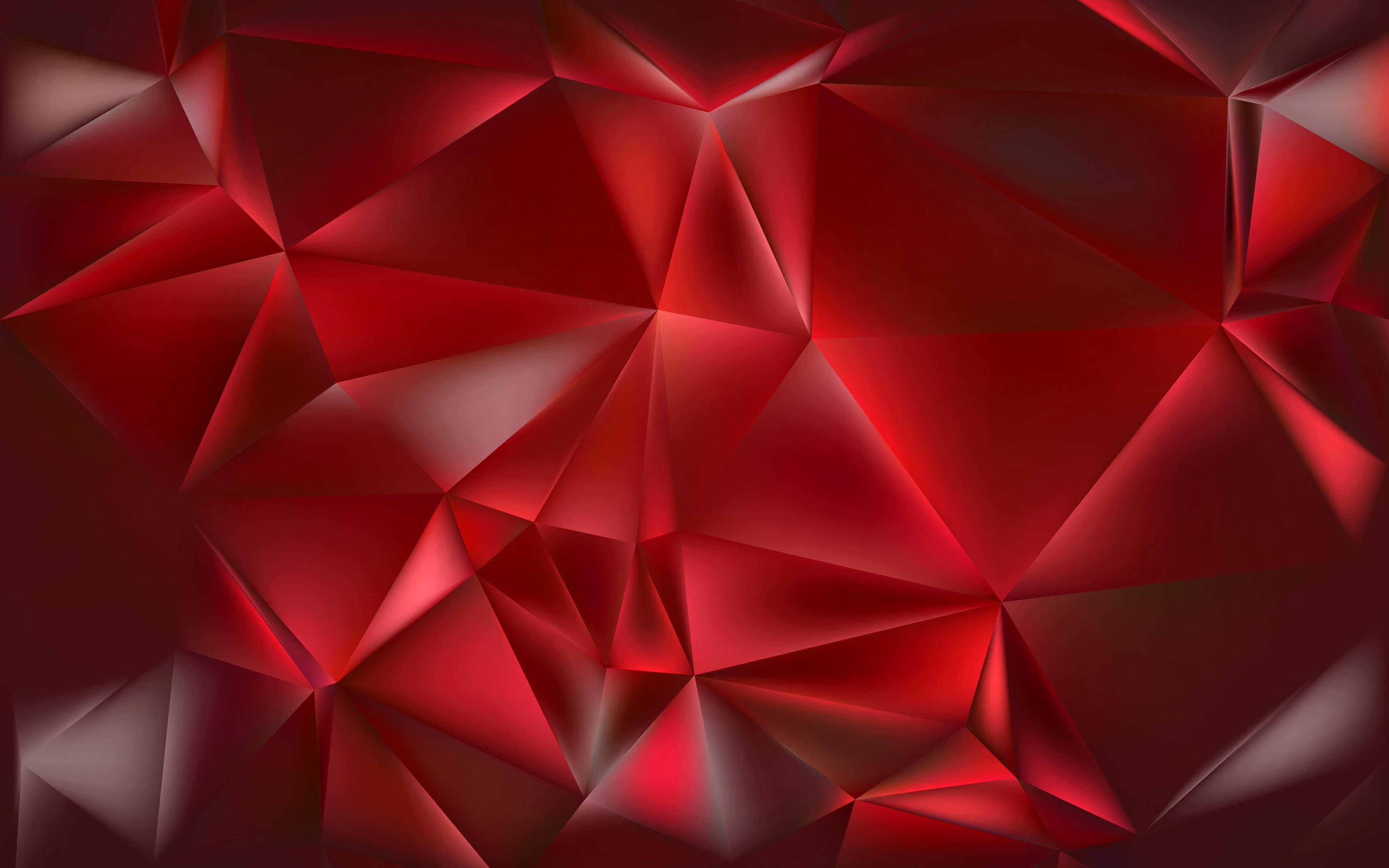 4K Red Polygon Wallpapers