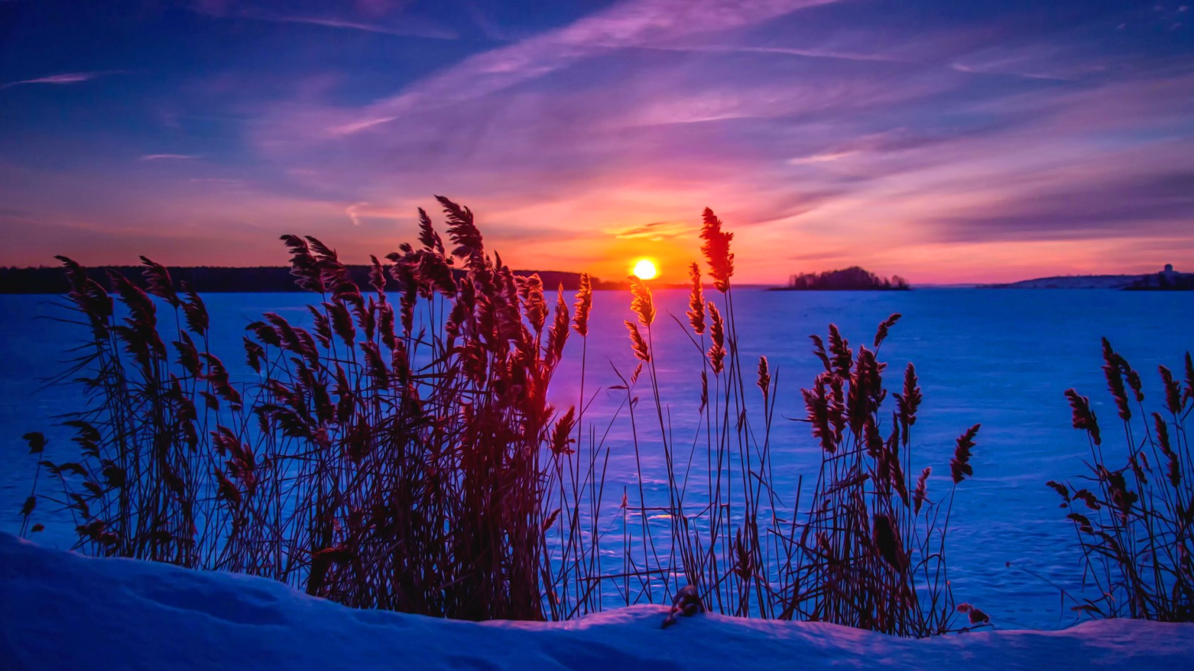 4K Winter Sunset Wallpapers