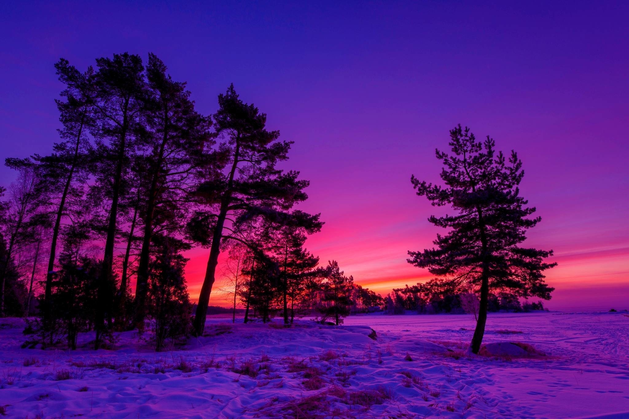 4K Winter Sunset Wallpapers