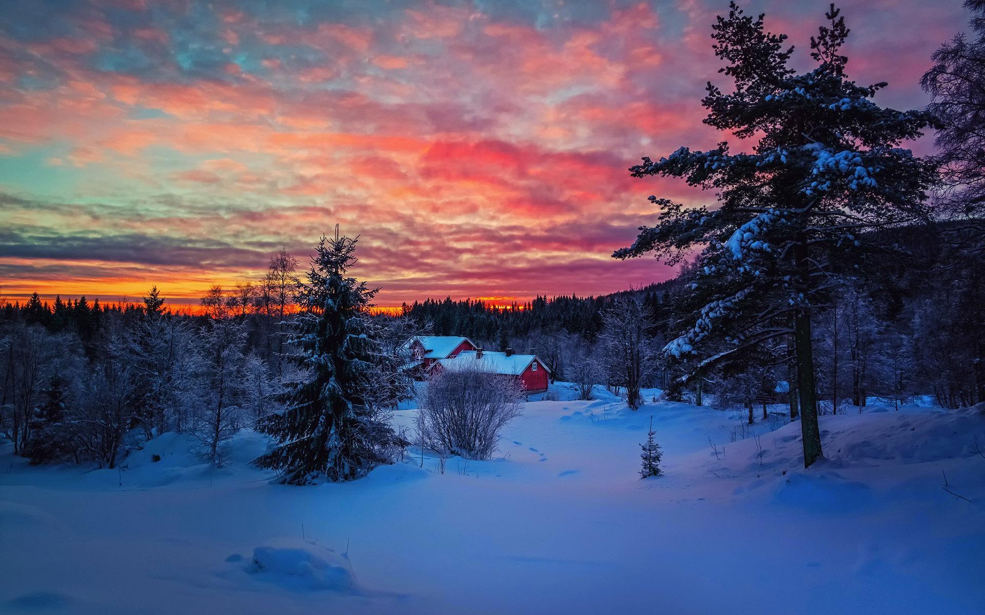 4K Winter Sunset Wallpapers