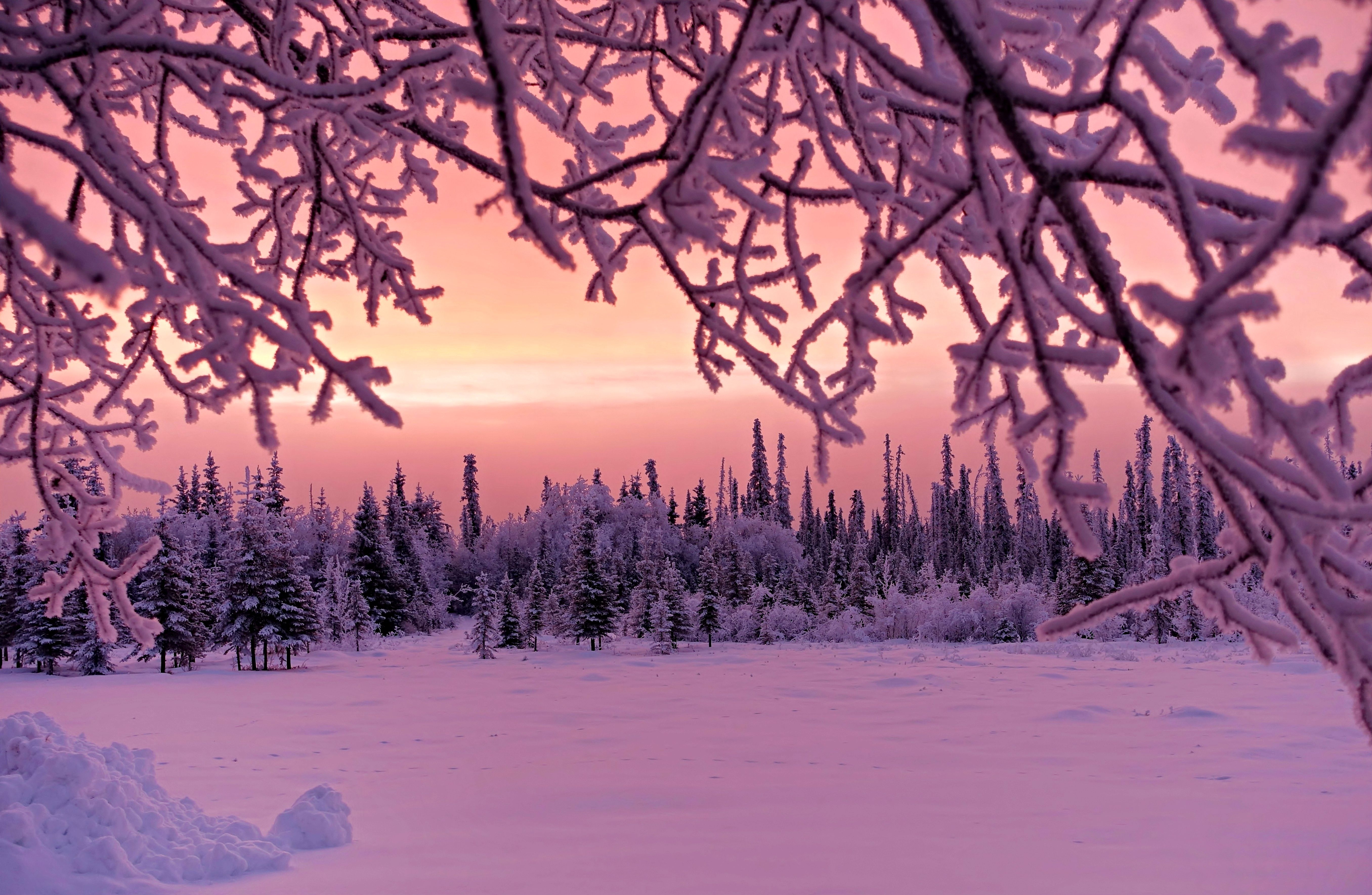 4K Winter Sunset Wallpapers