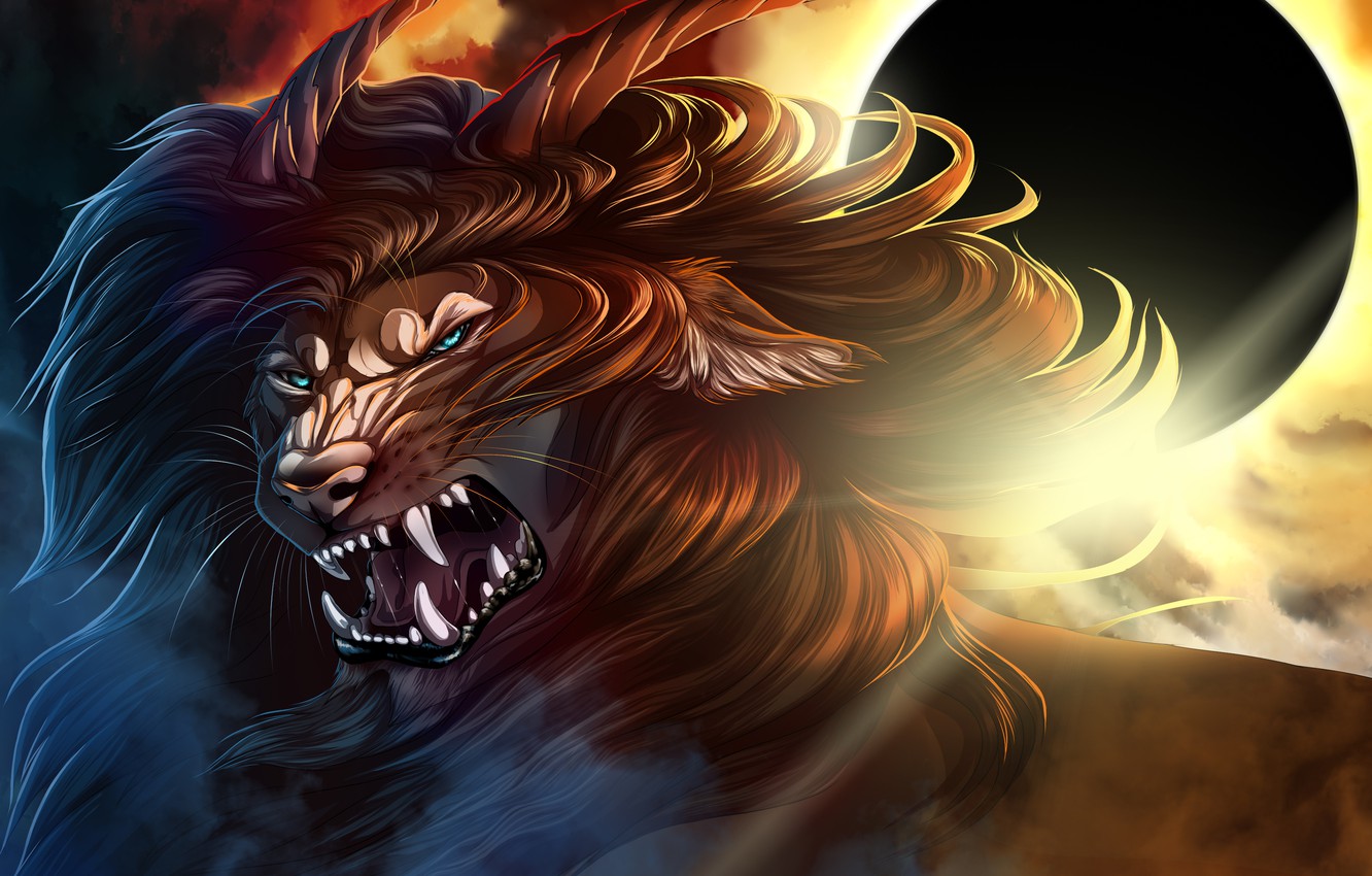 Angry Lion Art Wallpapers