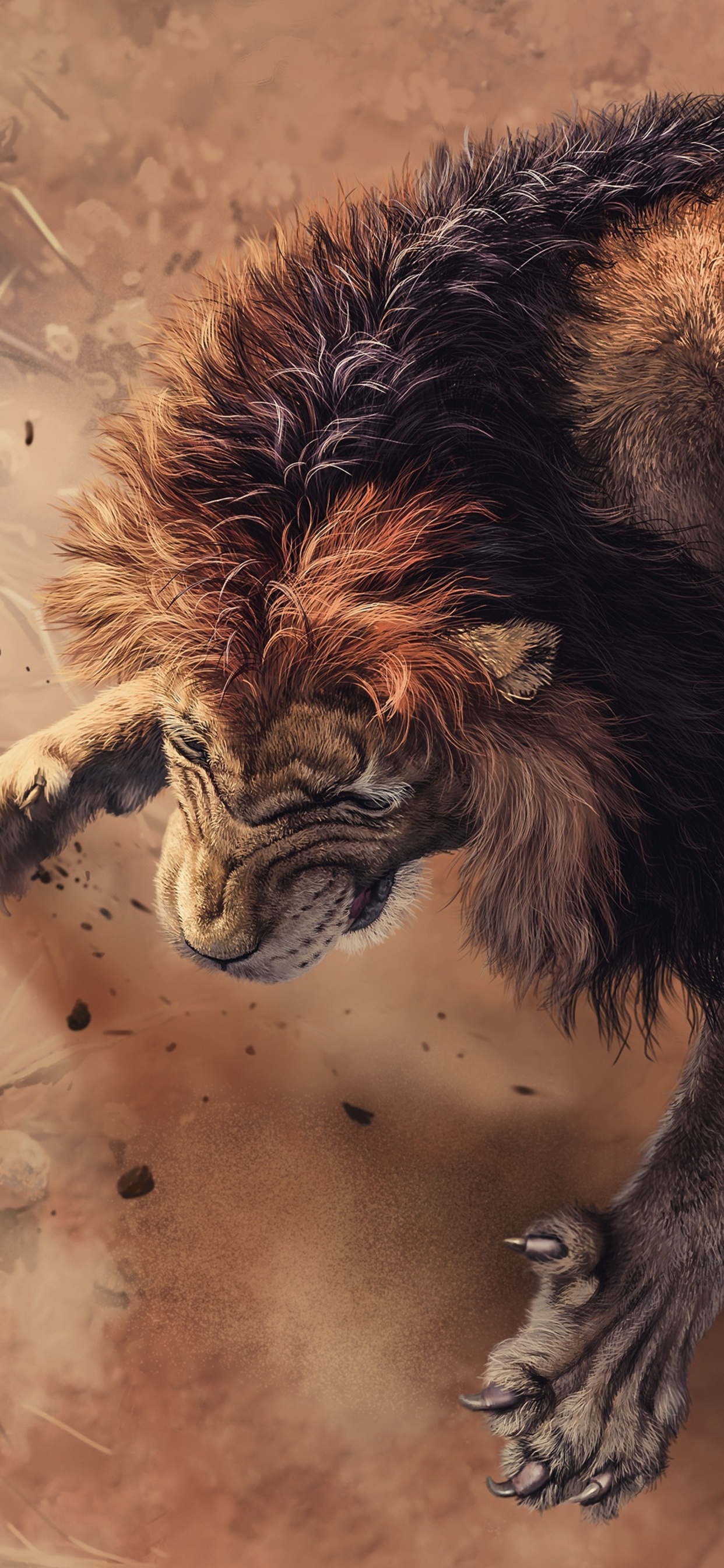 Angry Lion Art Wallpapers