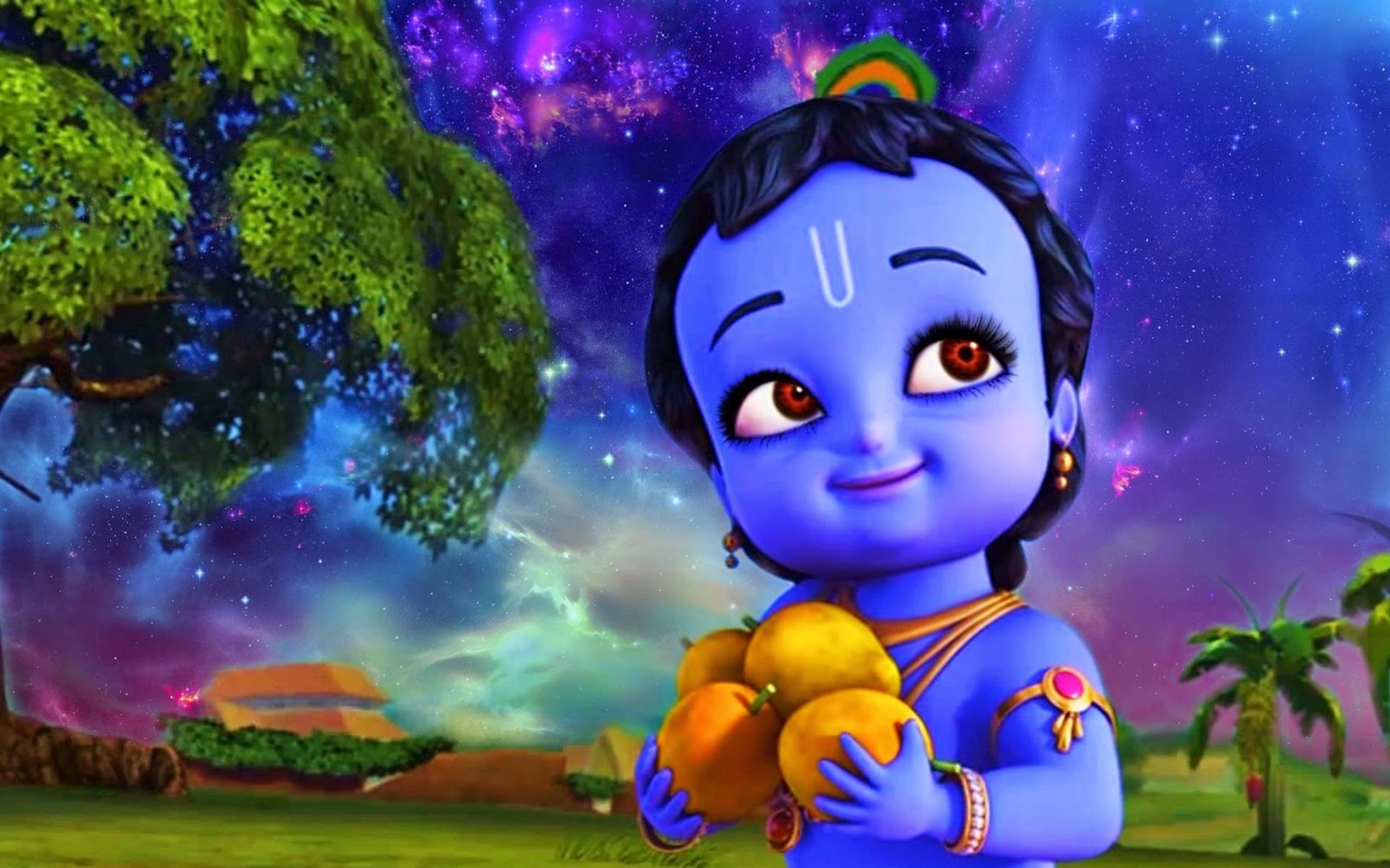 Animated Cute Little Krishna Images Wallpapers