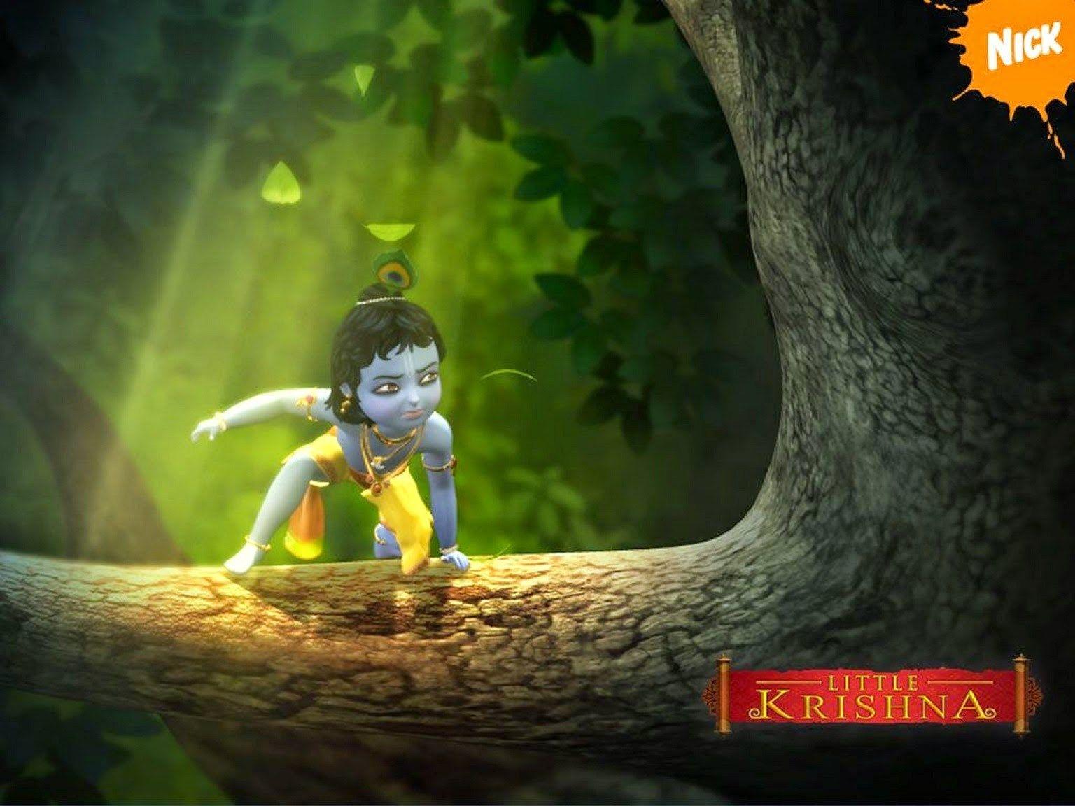 Animated Cute Little Krishna Images Wallpapers