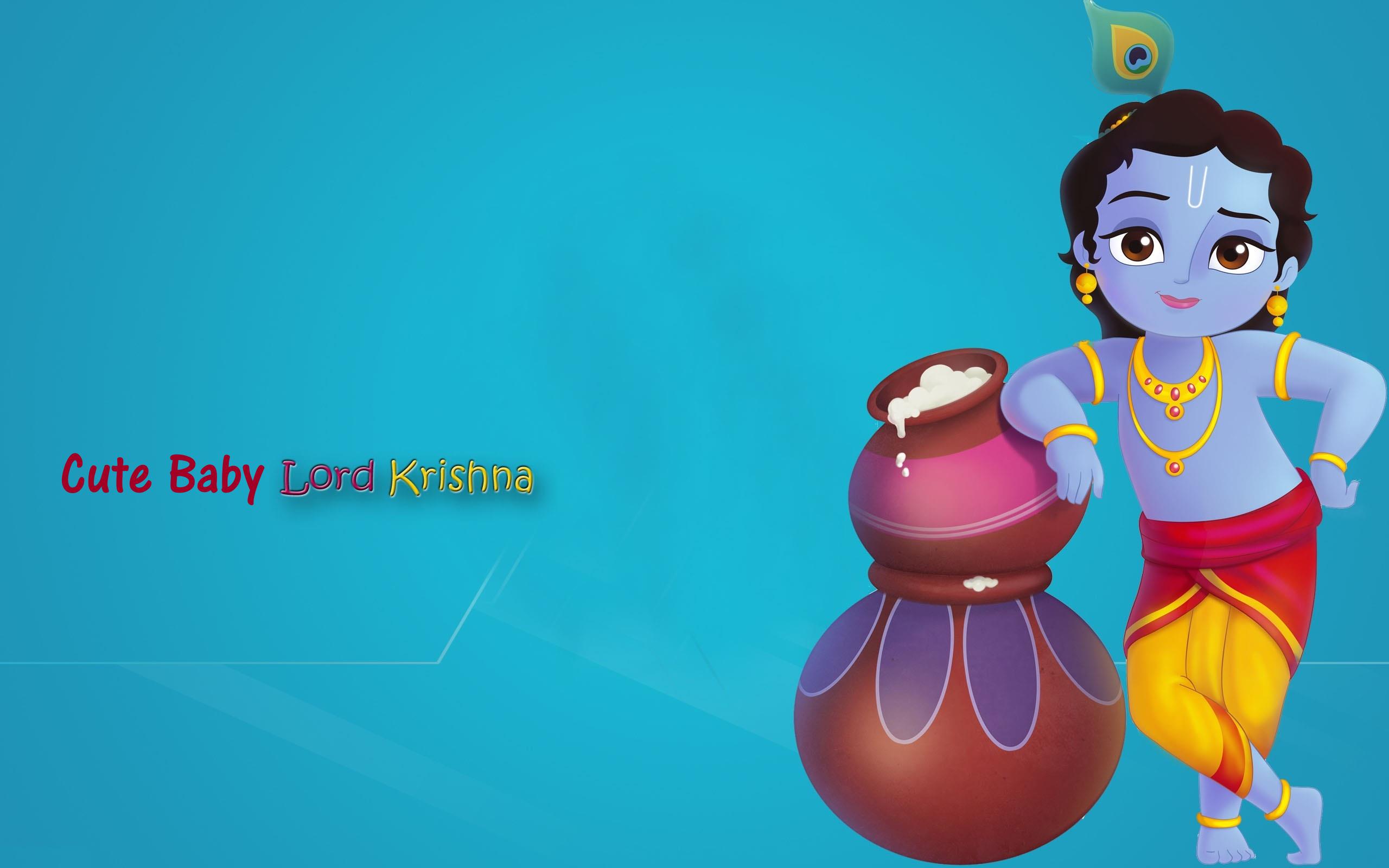 Animated Cute Little Krishna Images Wallpapers