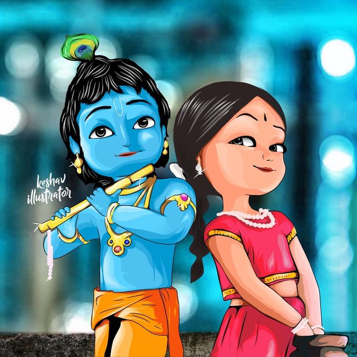 Animated Cute Little Krishna Images Wallpapers