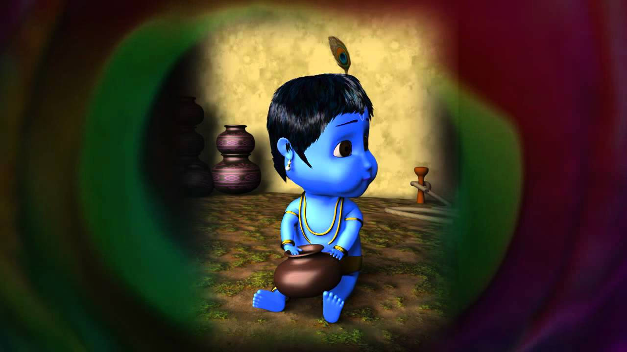 Animated Cute Little Krishna Images Wallpapers